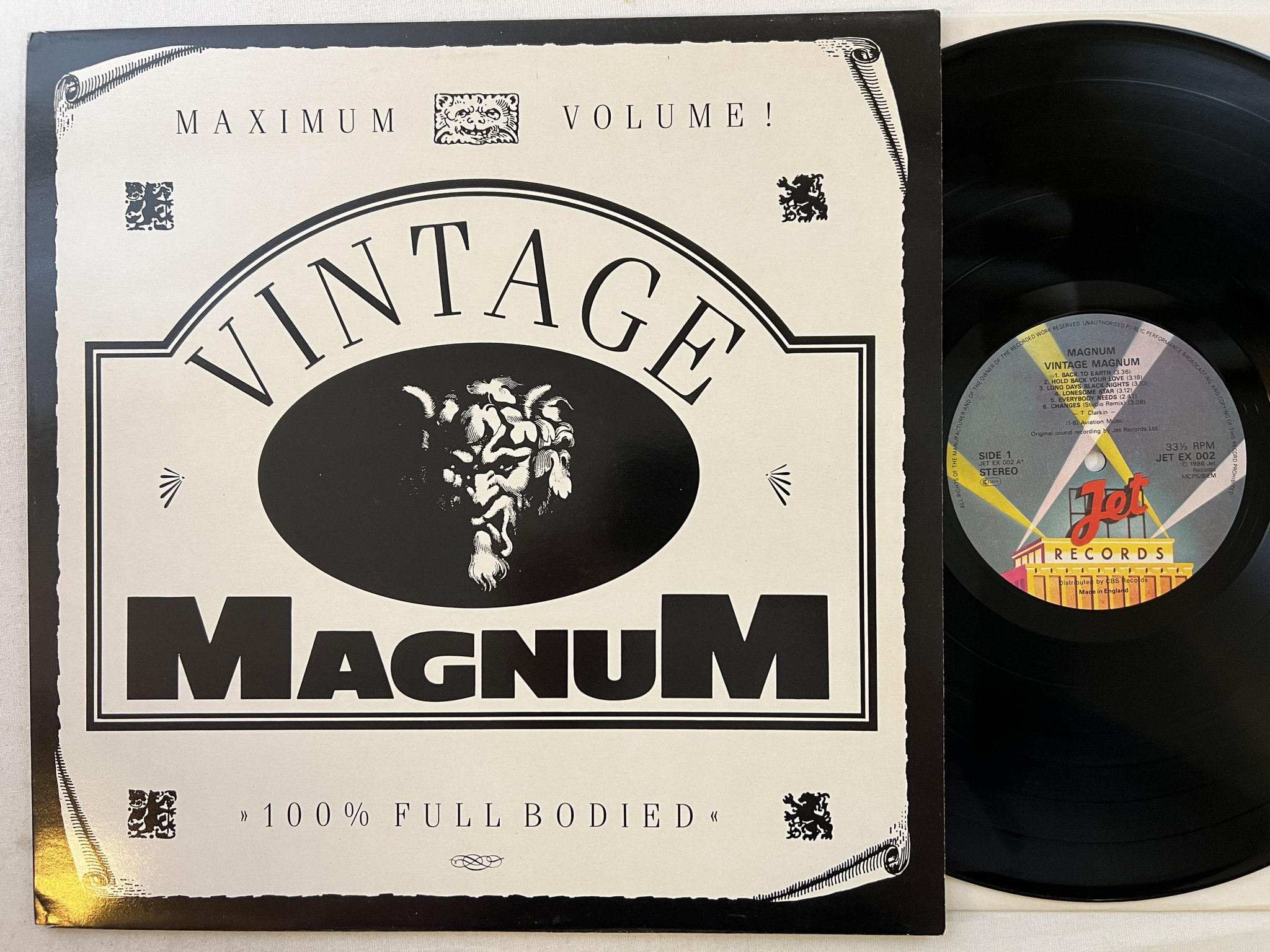 Omslagsbild för skivan MAGNUM vintage LP -86 JET EX 002