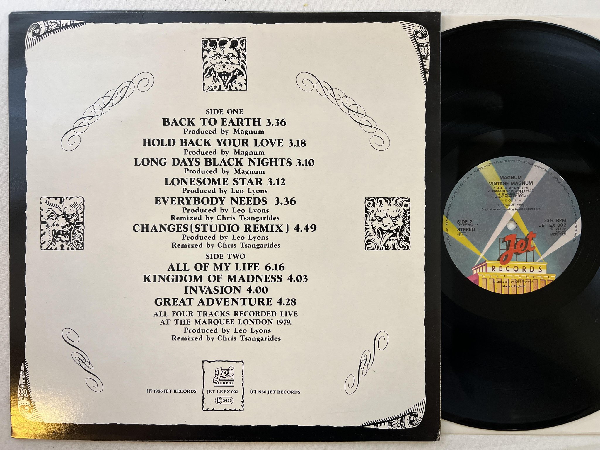 Omslagsbild för skivan MAGNUM vintage LP -86 JET EX 002