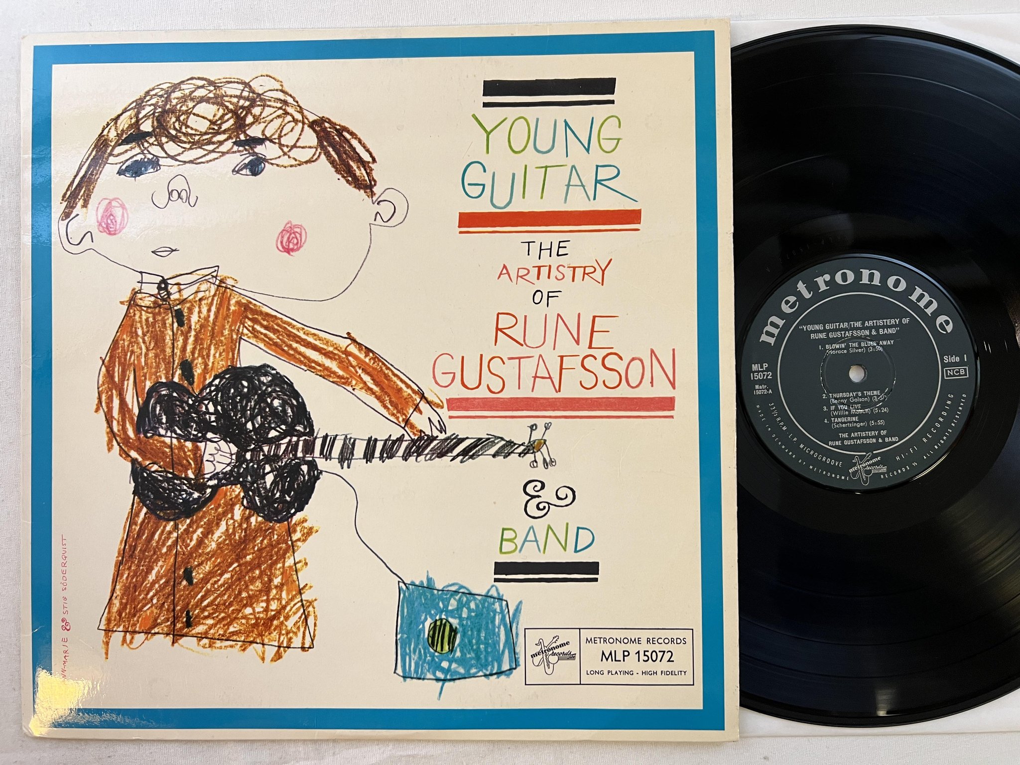Omslagsbild för skivan RUNE GUSTAFSSON & BAND young guitar LP -61 Swe METRONOME MLP 15072 ** RARE **