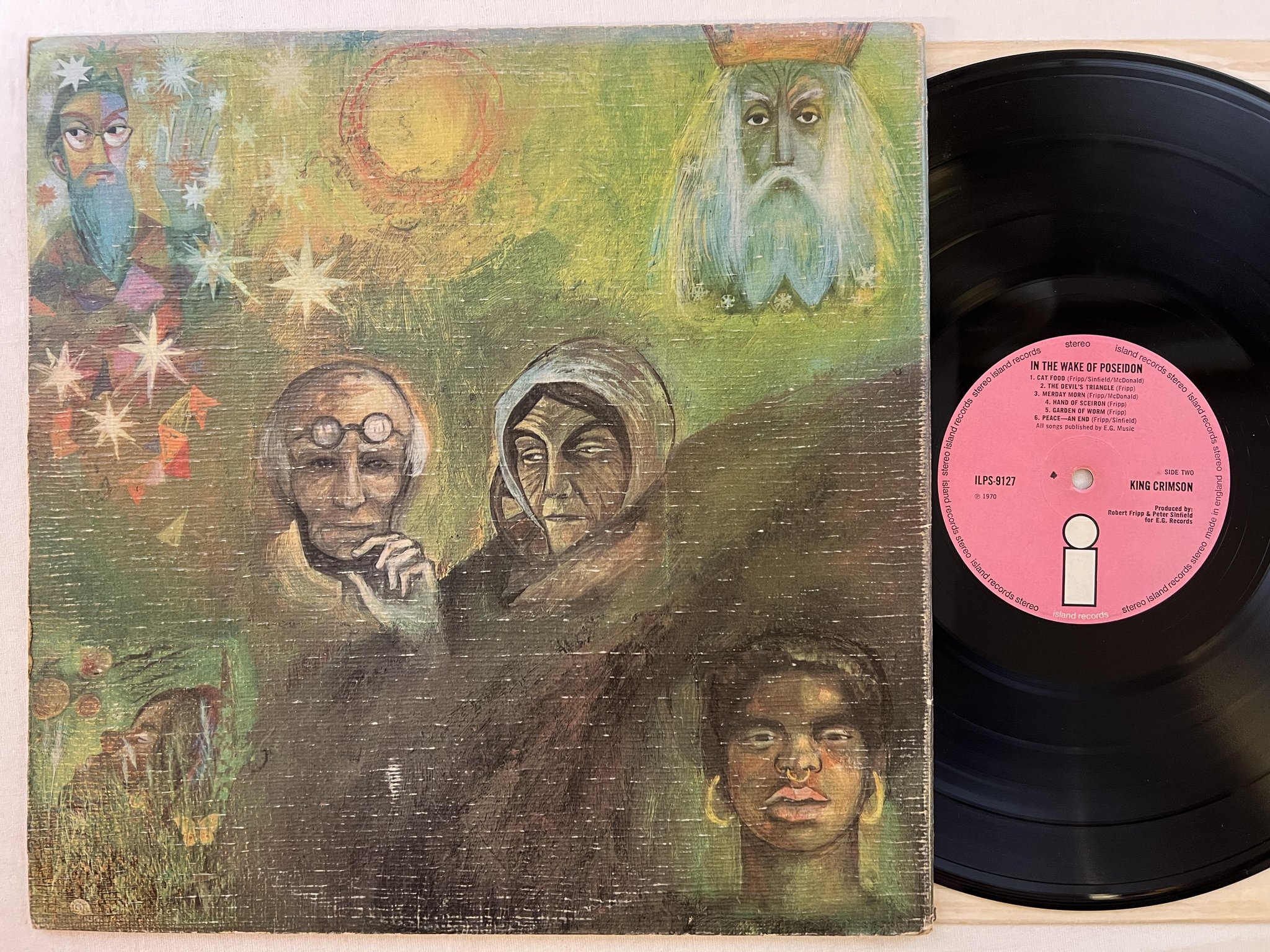 Omslagsbild för skivan KING CRIMSON in the wake of poseidon LP -70 UK ISLAND ILPS 9127