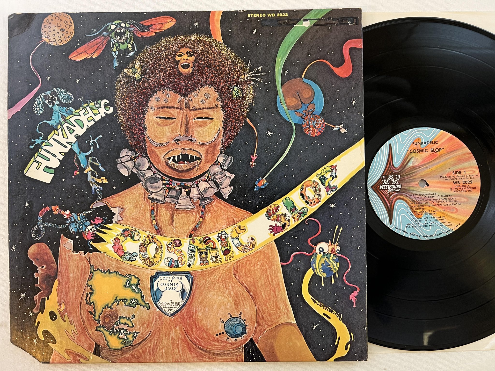 Omslagsbild för skivan FUNKADELIC cosmic slop LP -73 US WESTBOUND wb 2022 ** FUNK CLASSIC **