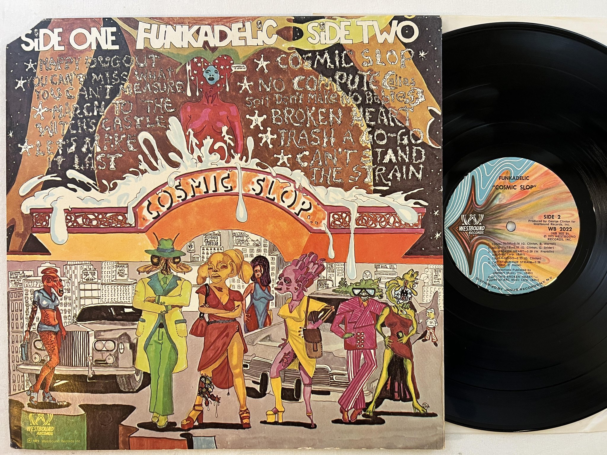 Omslagsbild för skivan FUNKADELIC cosmic slop LP -73 US WESTBOUND wb 2022 ** FUNK CLASSIC **