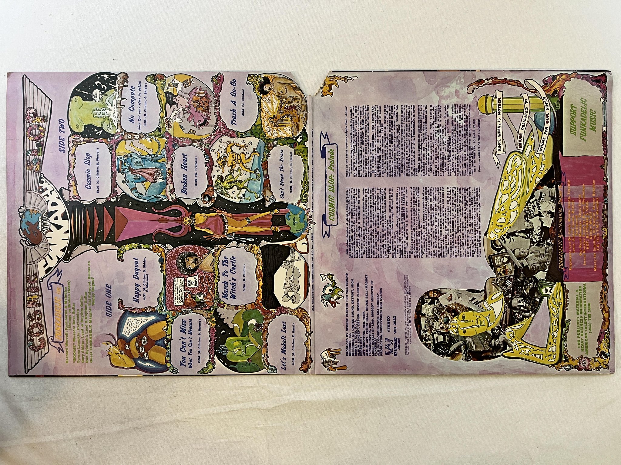 Omslagsbild för skivan FUNKADELIC cosmic slop LP -73 US WESTBOUND wb 2022 ** FUNK CLASSIC **