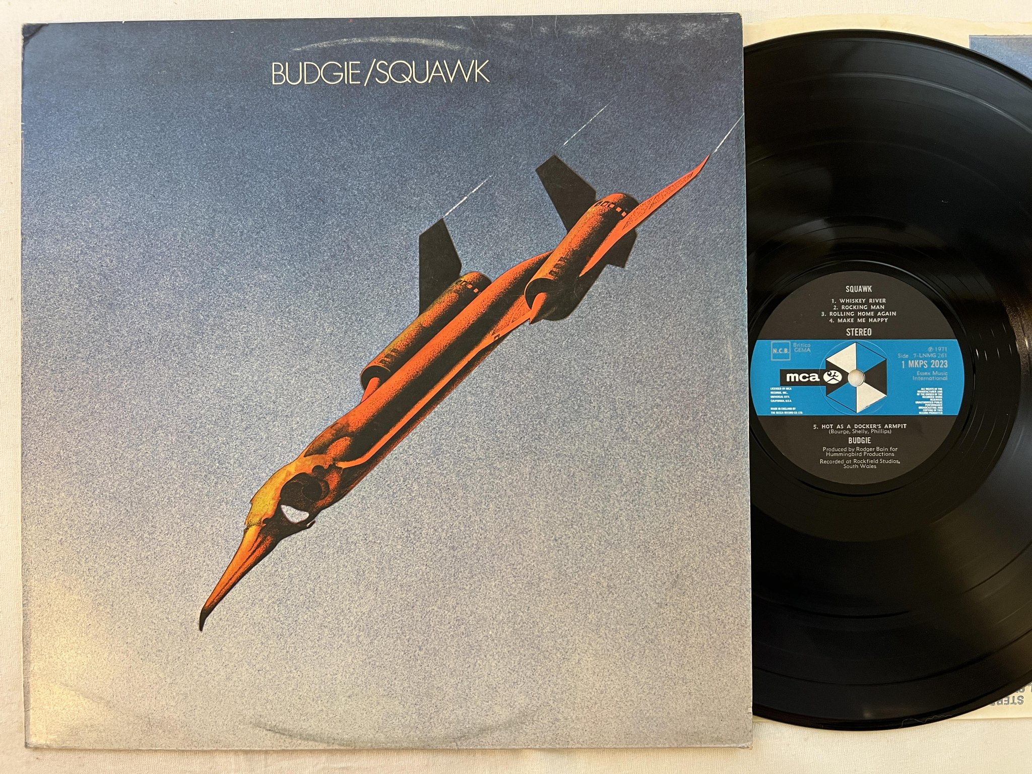 Omslagsbild för skivan BUDGIE squawk LP -71 UK MCA 2 MKPS 2023 ** CLASSIC HARD ROCK ***