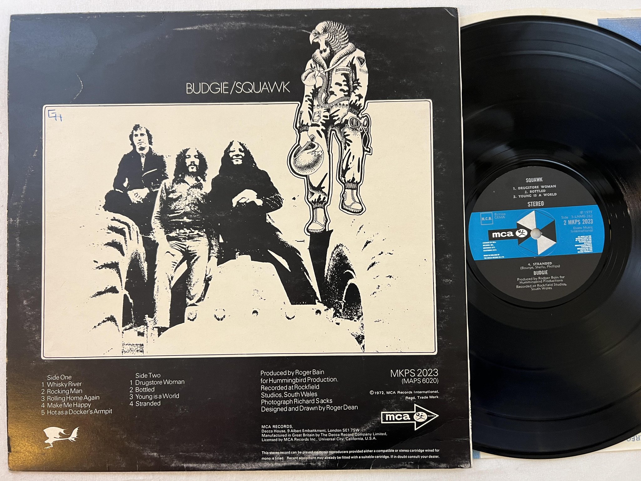 Omslagsbild för skivan BUDGIE squawk LP -71 UK MCA 2 MKPS 2023 ** CLASSIC HARD ROCK ***