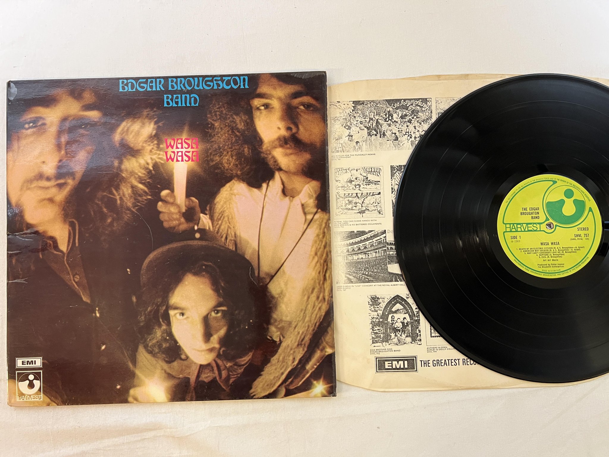 Omslagsbild för skivan THE EDGAR BROUGHTON BAND wasa wasa LP -69 UK HARVEST SHVL 757