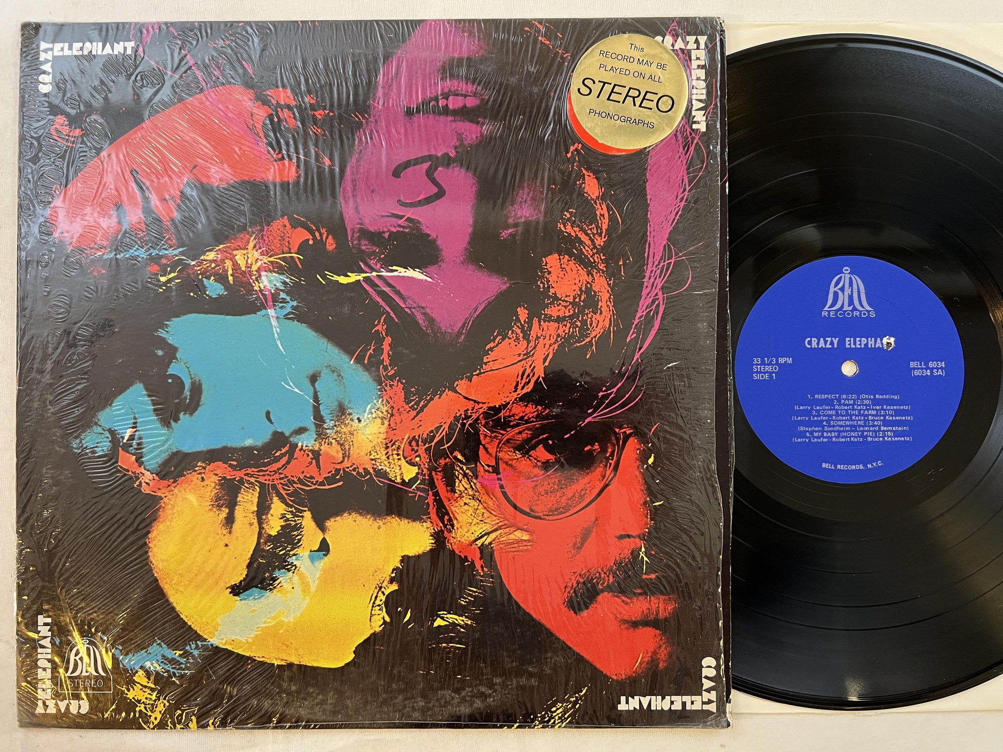 Omslagsbild för skivan CRAZY ELEPHANT s/t LP -69 US BELL 6034