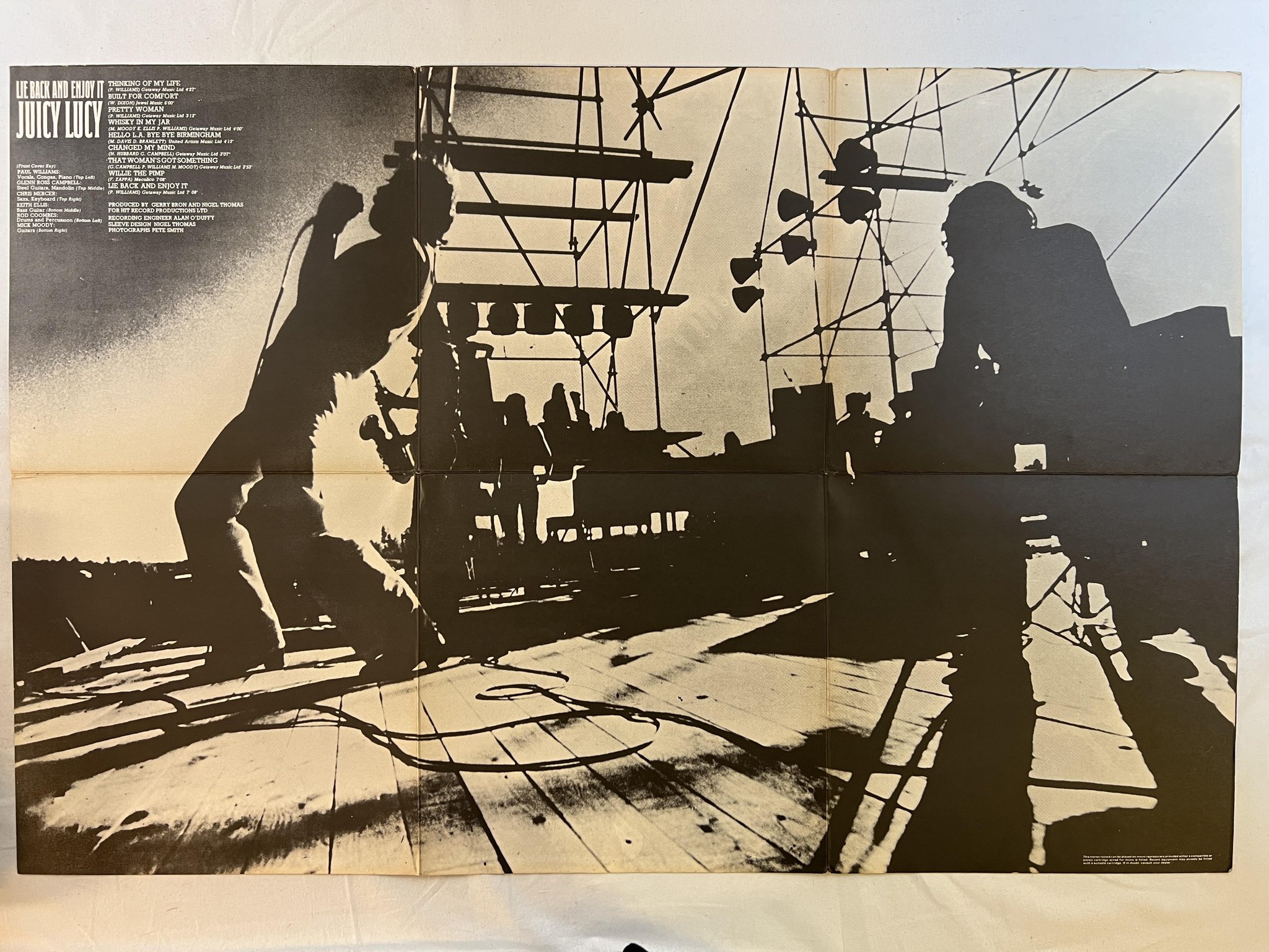 Omslagsbild för skivan JUICY LUCY lie back and enjoy it LP -70 Ger VERTIGO 6360 014 ** poster-sleeve **