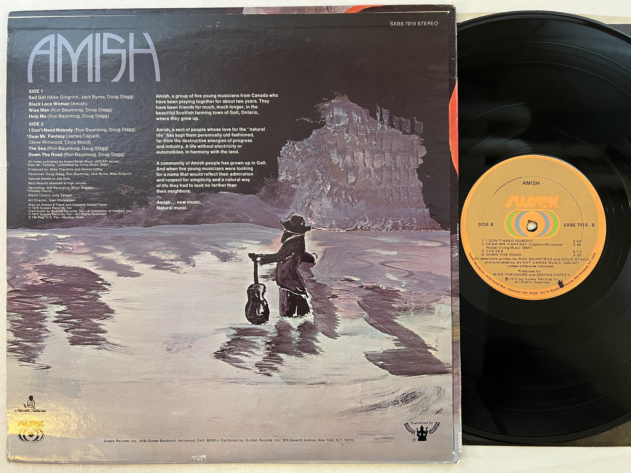 Omslagsbild för skivan AMISH s/t LP -72 US SUSSEX SXBS 7016