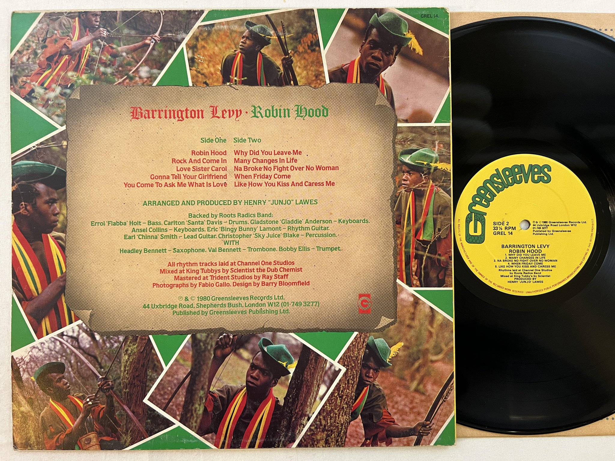 Omslagsbild för skivan BARRINGTON LEVY Robin Hood LP -80 GREENSLEEVES GREL 14