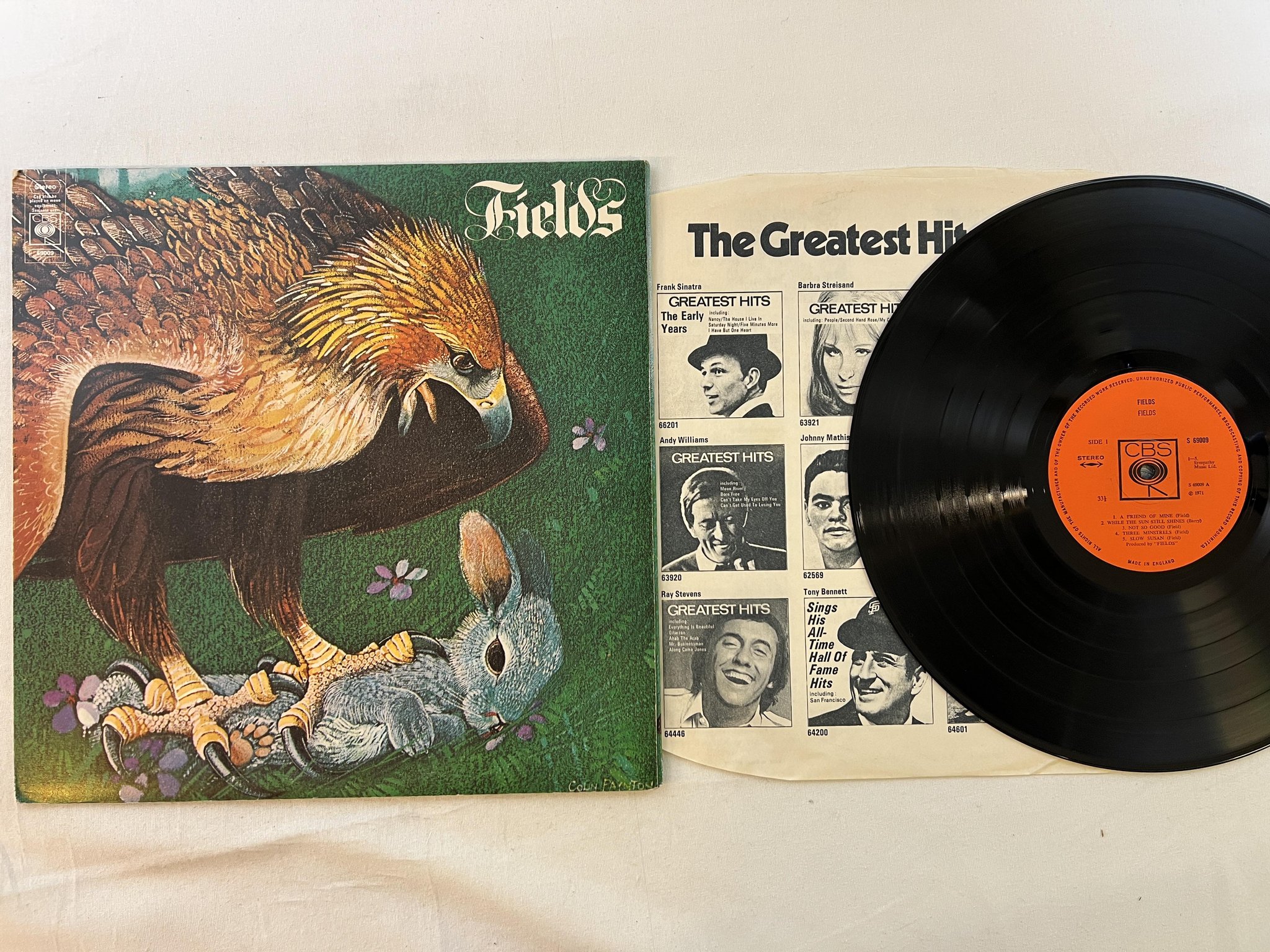 Omslagsbild för skivan FIELDS s/t LP -71 UK CBS S 69009 ** rare prog rock **