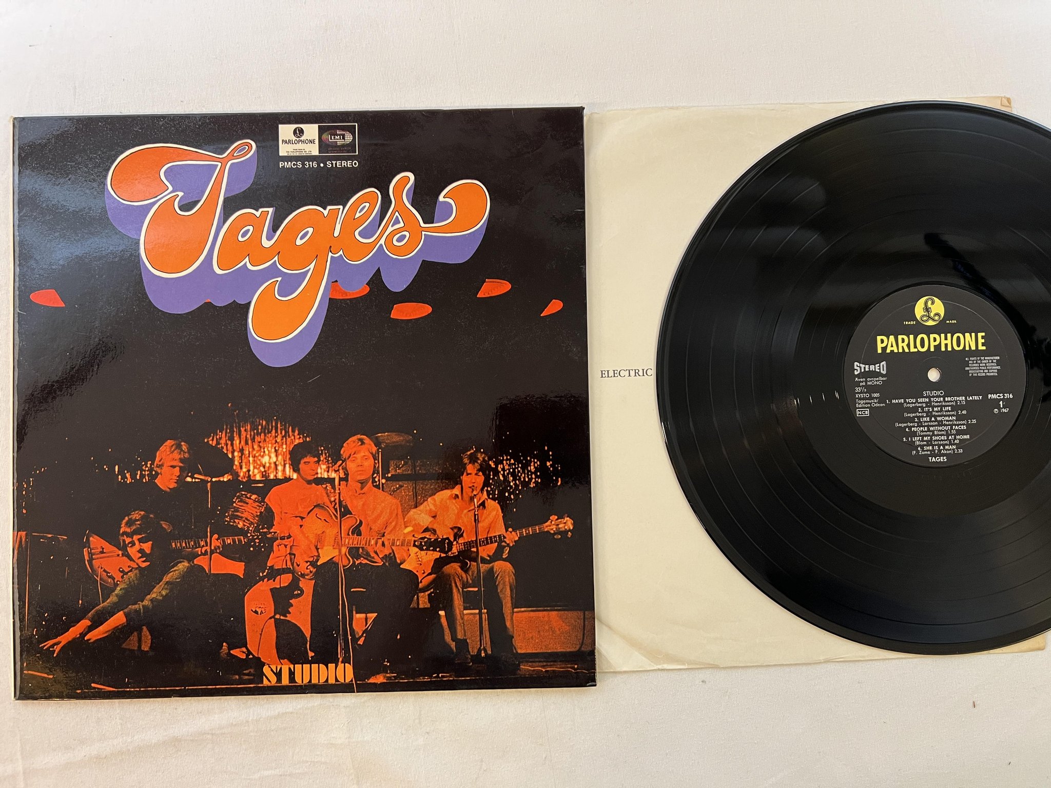 Omslagsbild för skivan TAGES studio LP -67 Swe PARLOPHONE PMCS 316
