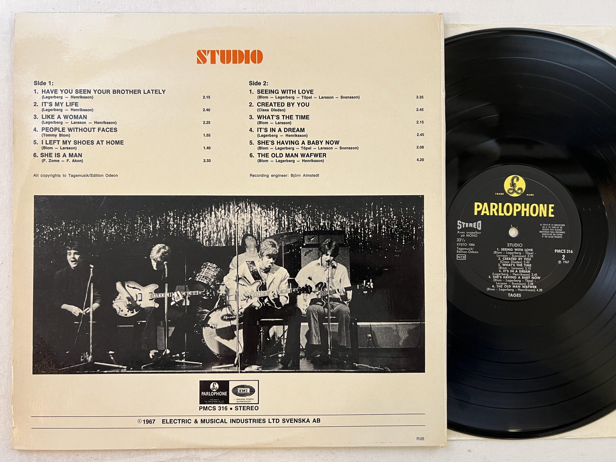 Omslagsbild för skivan TAGES studio LP -67 Swe PARLOPHONE PMCS 316