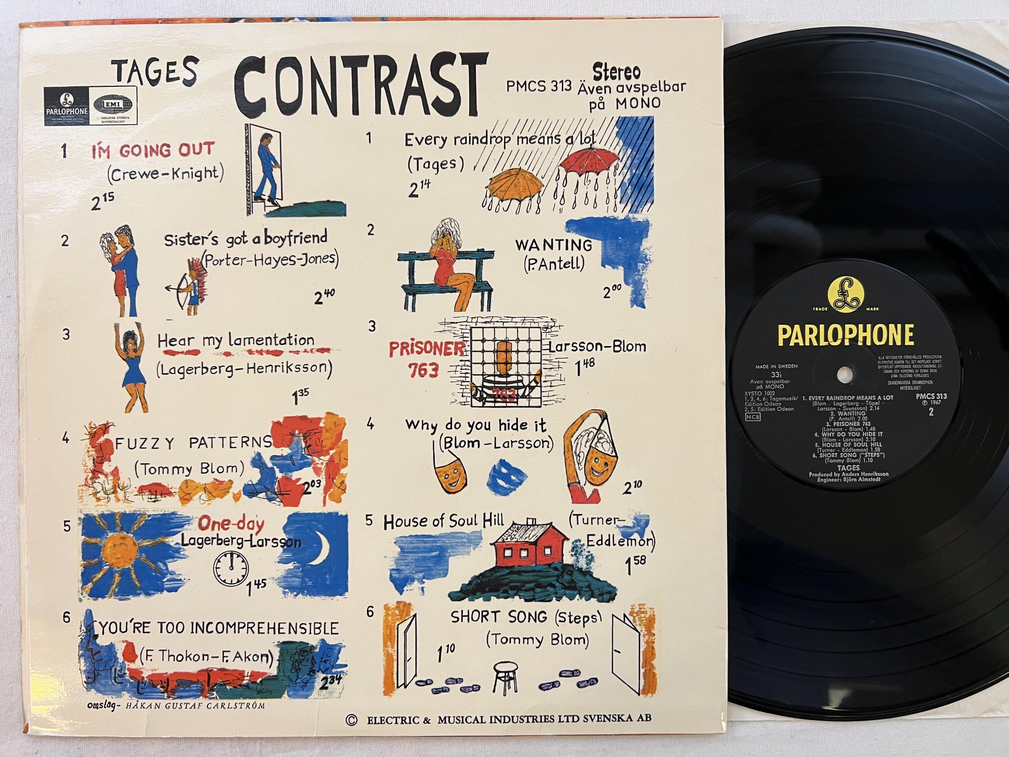 Omslagsbild för skivan TAGES contrast LP -67 Swe PARLOPHONE PMCS 313