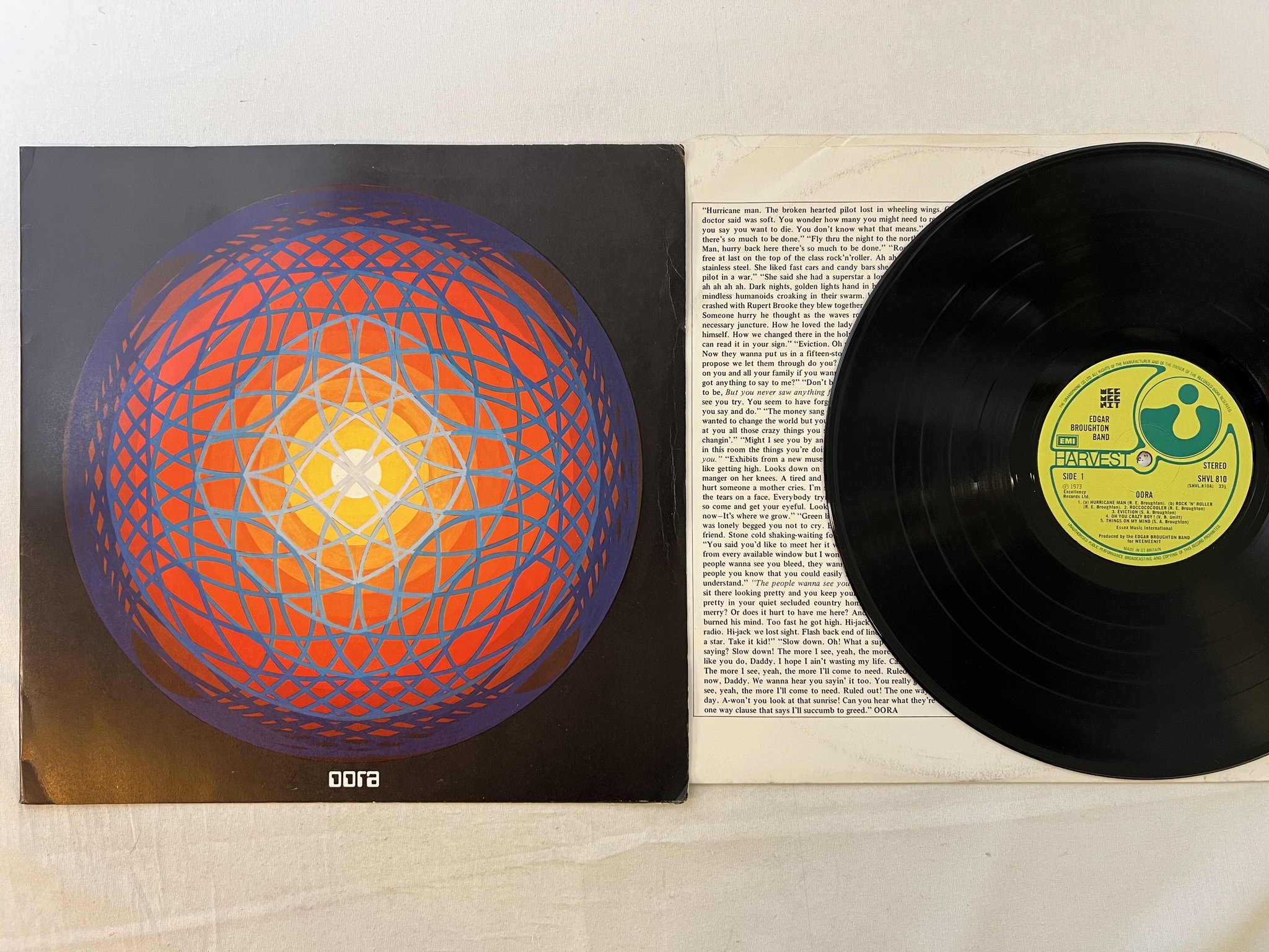 Omslagsbild för skivan THE EDGAR BROUGHTON BAND oora LP -73 UK HARVEST SHVL 810