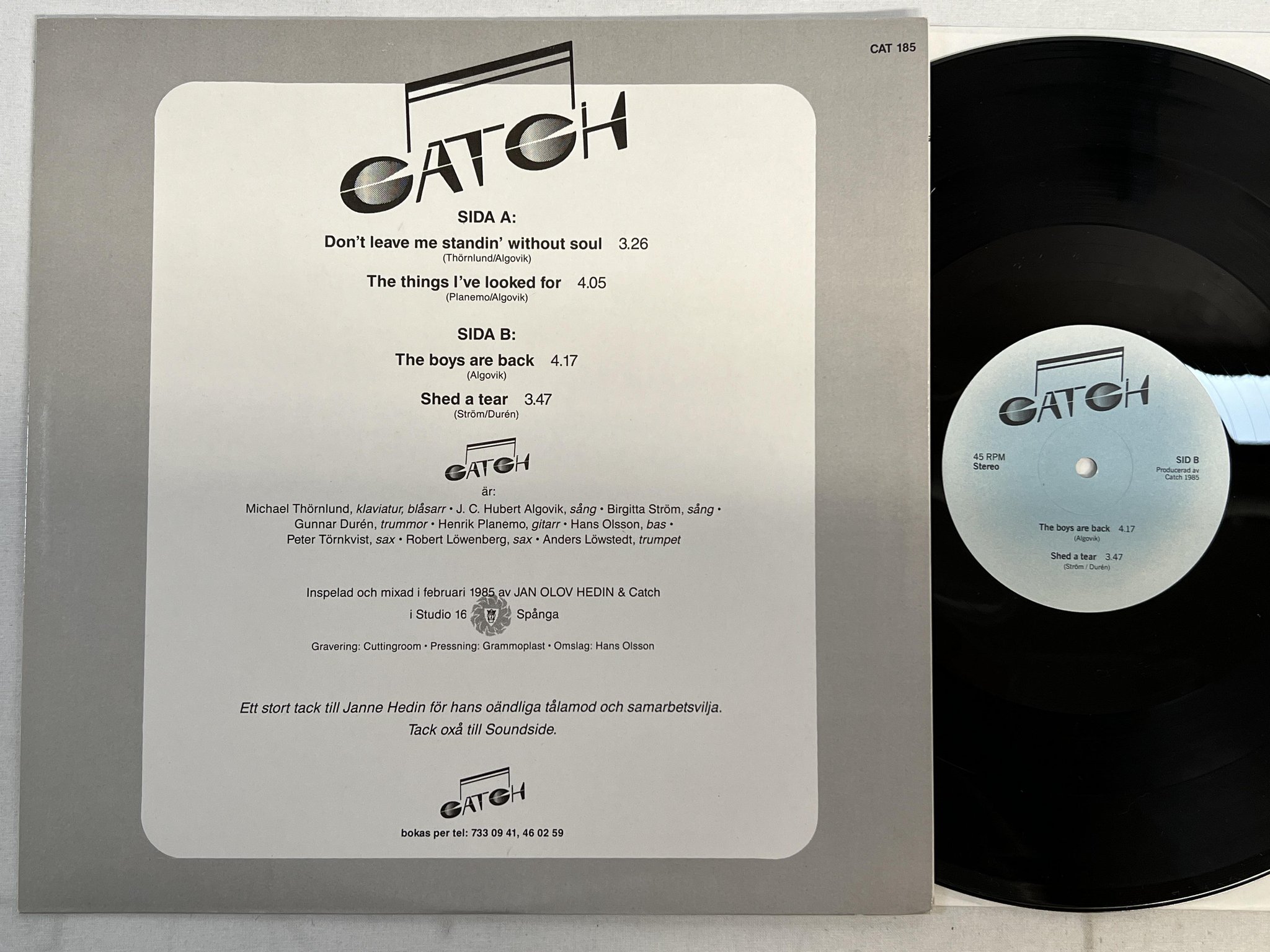 Omslagsbild för skivan CATCH s/t 12"ep -85 RARE SWEDISH MODERN SOUL / AOR private press