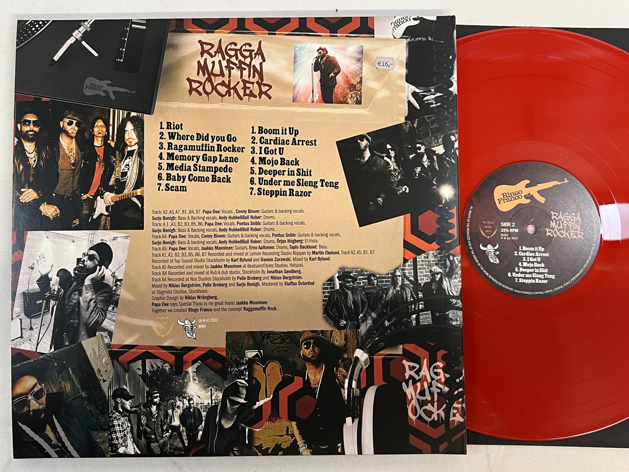 Omslagsbild för skivan RINGO FRANCO Raggamuffin Rocker LP 2023 Swe BLACK VIKING BVR4 REGGAE ROCK !