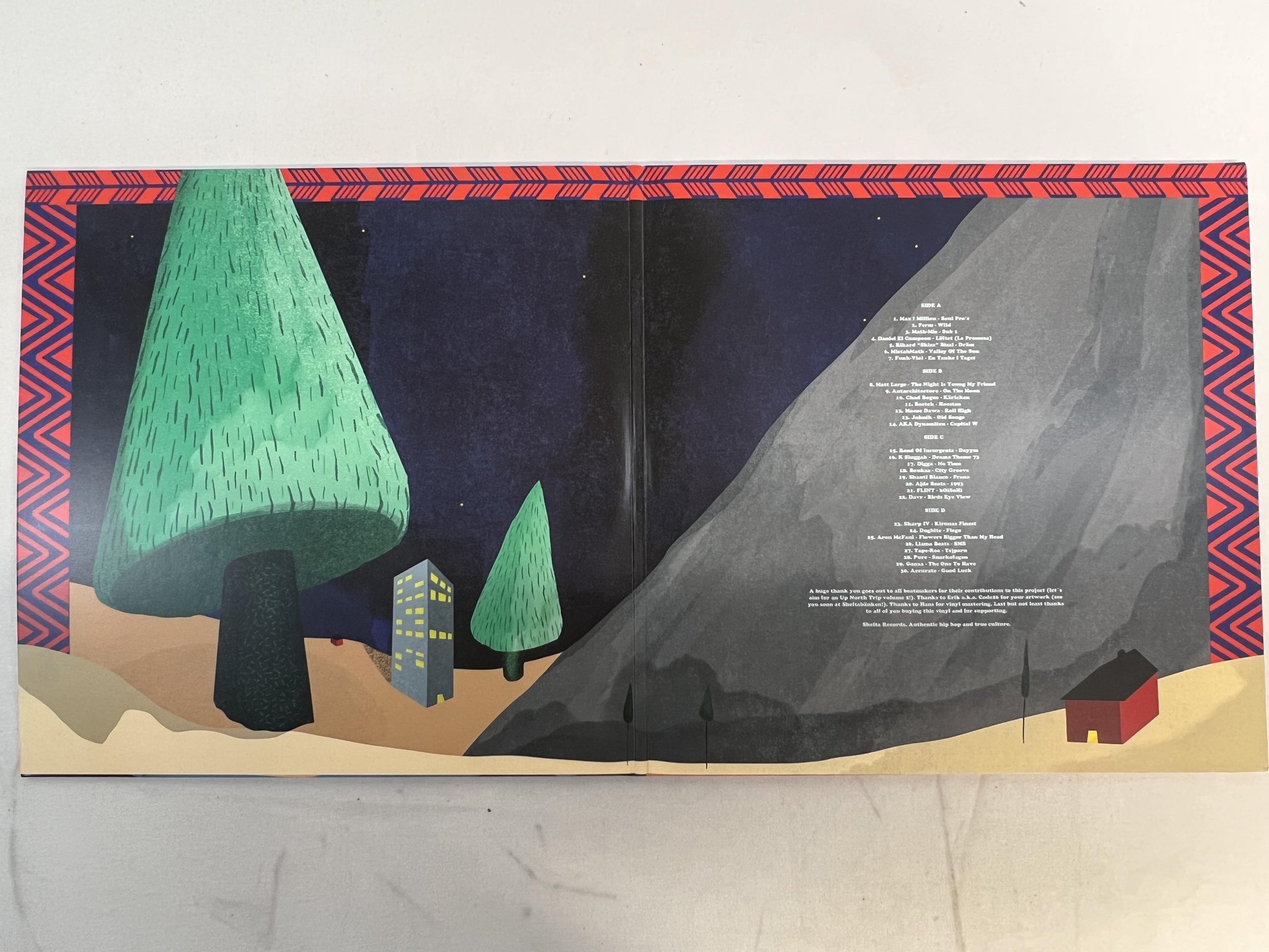 Omslagsbild för skivan V/A Up North Trip beat compilation 2xLP 2021 SHELTA