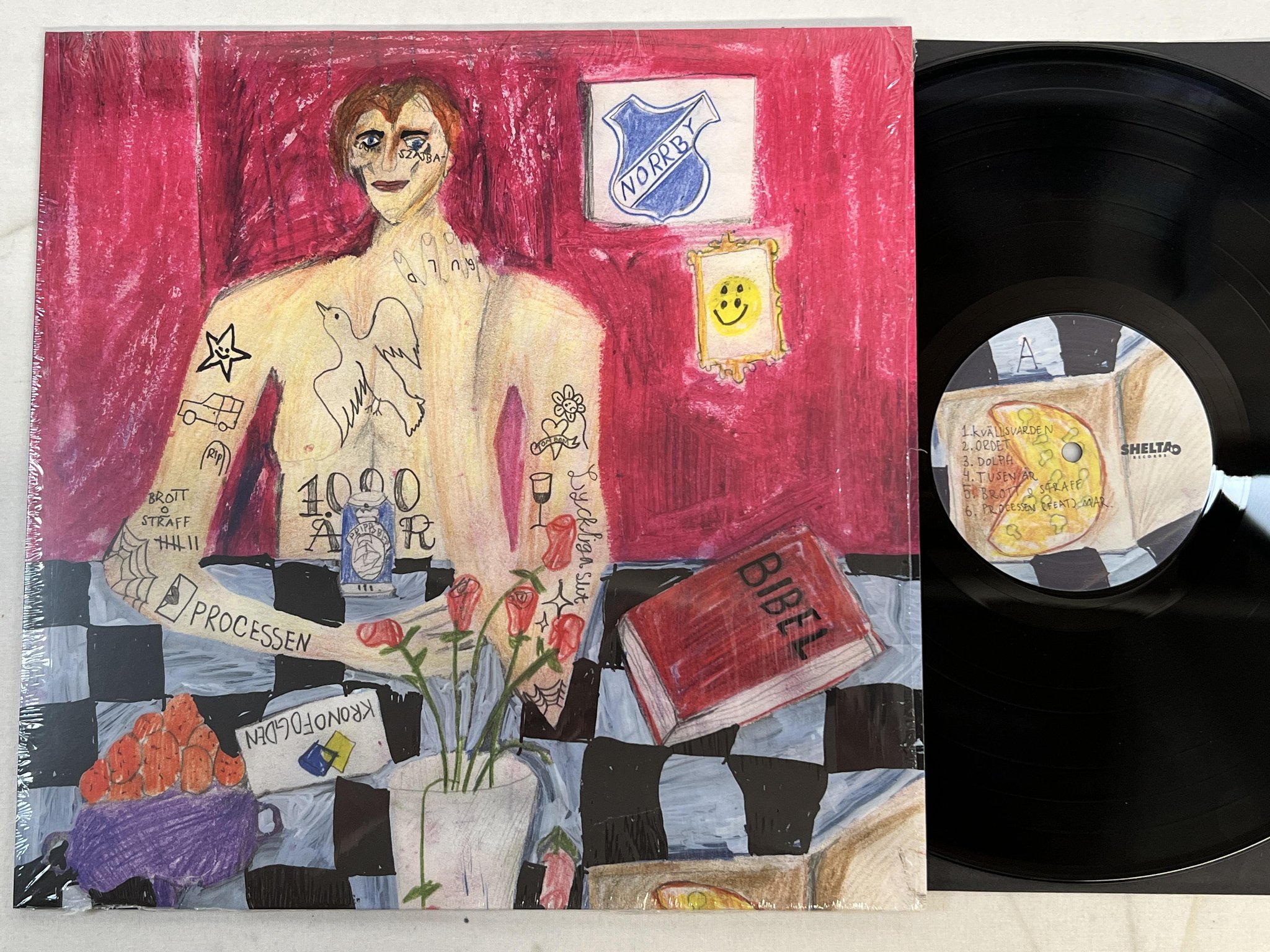 Omslagsbild för skivan WADELL & BJARNE B vardaglig pratmusik LP 2023 Swe SHELTA