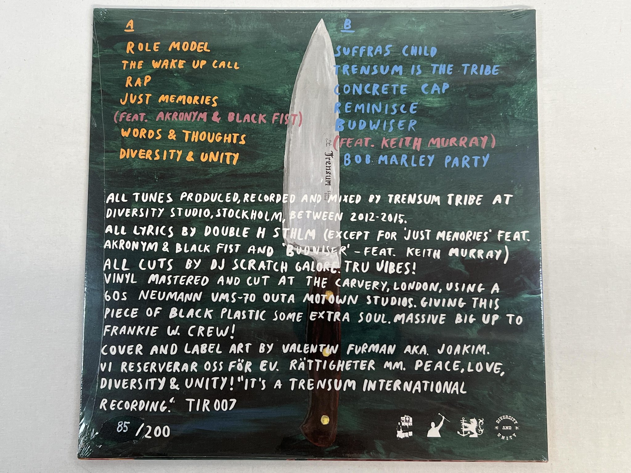 Omslagsbild för skivan TRENSUM TRIBE meets DOUBLE H LP + 7" TIR 007 Swedish rap #85/200 ** Sealed **