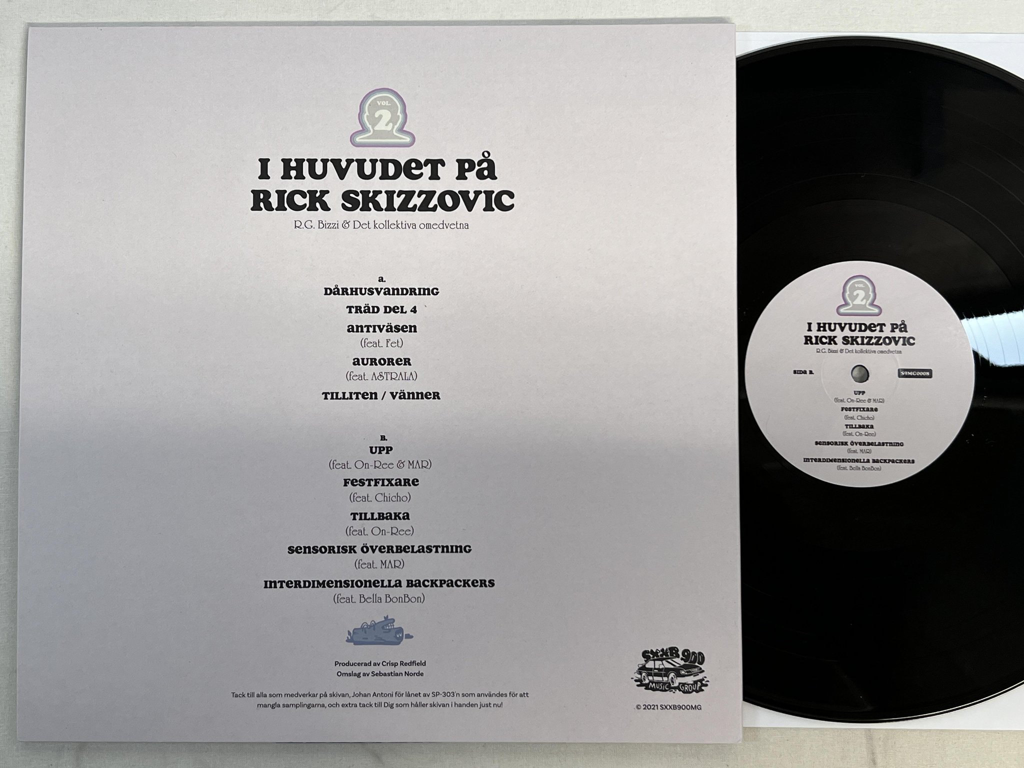 Omslagsbild för skivan RG Bizzi & Det Kollektiva Omedvetna I Huvudet På Rick Skizzovic Vol 2 LP 2022