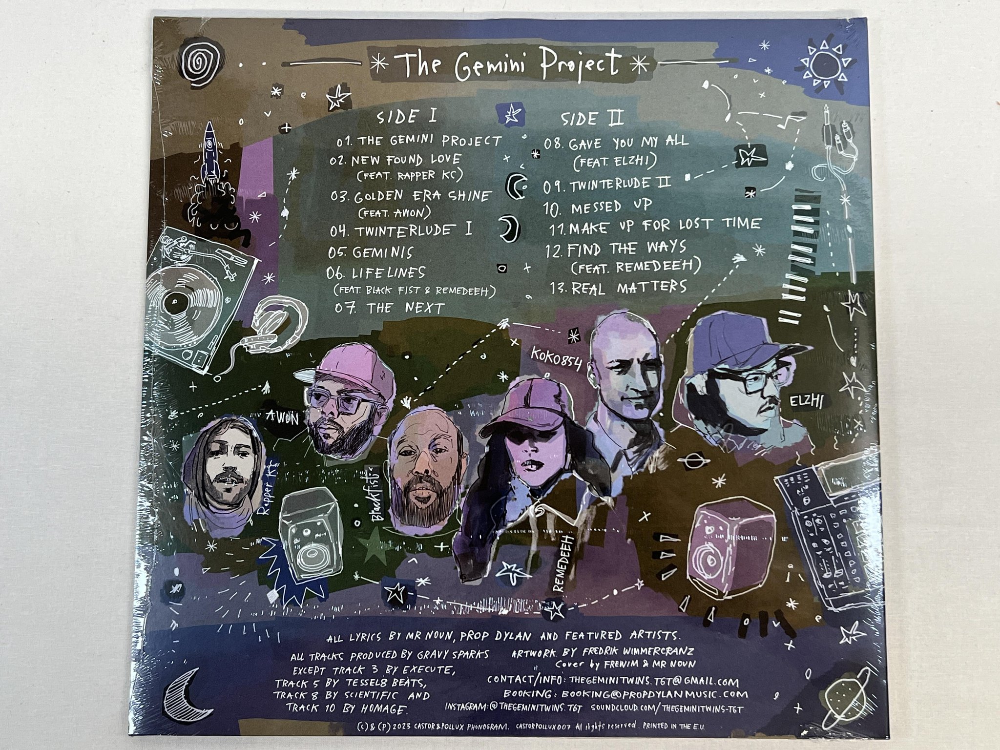 Omslagsbild för skivan THE GEMINI TWINS the gemini project LP 2023 CASTORPOLLUX007 ** SEALED **