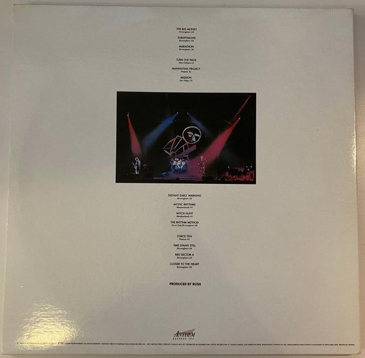 Omslagsbild för skivan RUSH a show of hands 2xLP -89 Can ANTHEM A1-1055