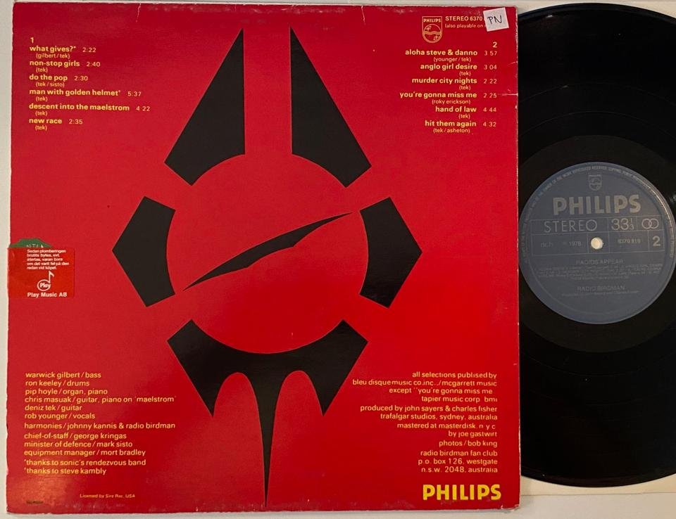 Omslagsbild för skivan RADIO BIRDMAN radios appear LP -78 ncb PHILIPS 6370819 ** GARAGE / PUNK **