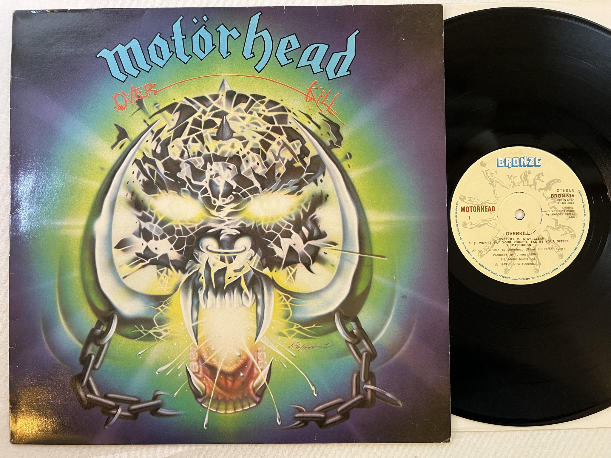 Omslagsbild för skivan MOTOTHEAD overkill LP -79 BRONZE BRON 515