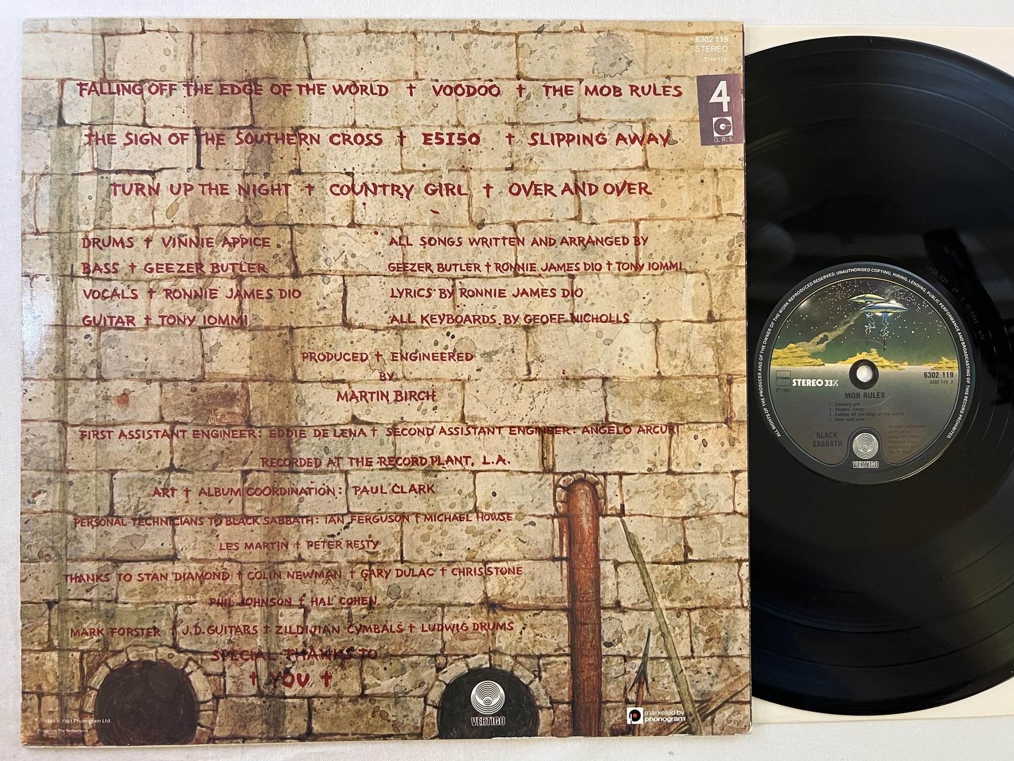 Omslagsbild för skivan BLACK SABBATH mon rules LP -81 Hol VERTIGO 6302119