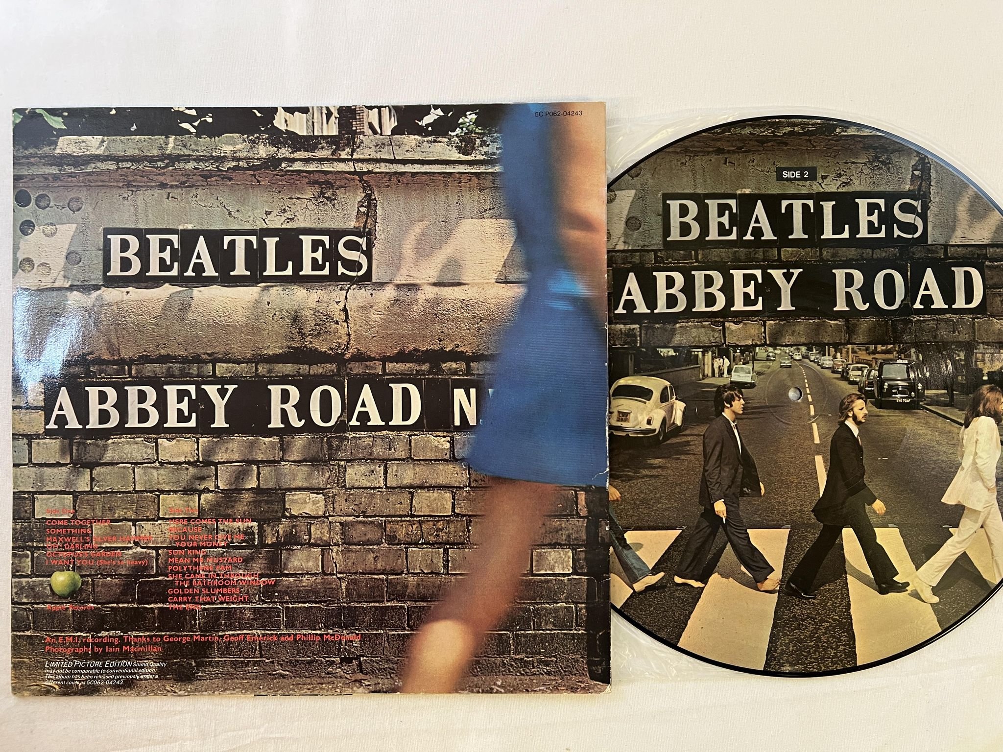 Omslagsbild för skivan THE BEATLES abbey road LP -79 Hol APPLE 5C P062-04243 picture disc