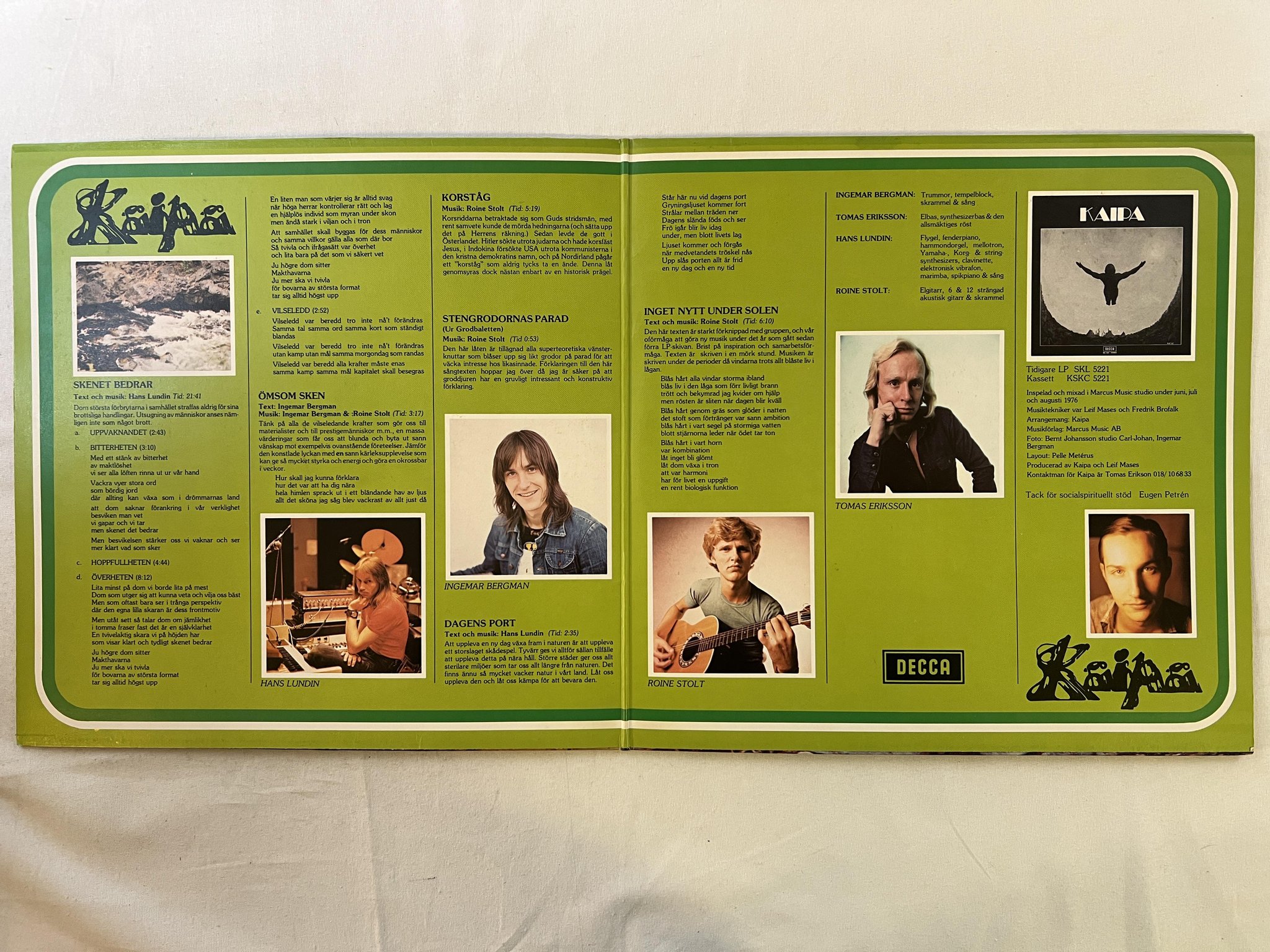 Omslagsbild för skivan KAIPA inget nytt under solen LP -76 Swe DECCA SKL 5260