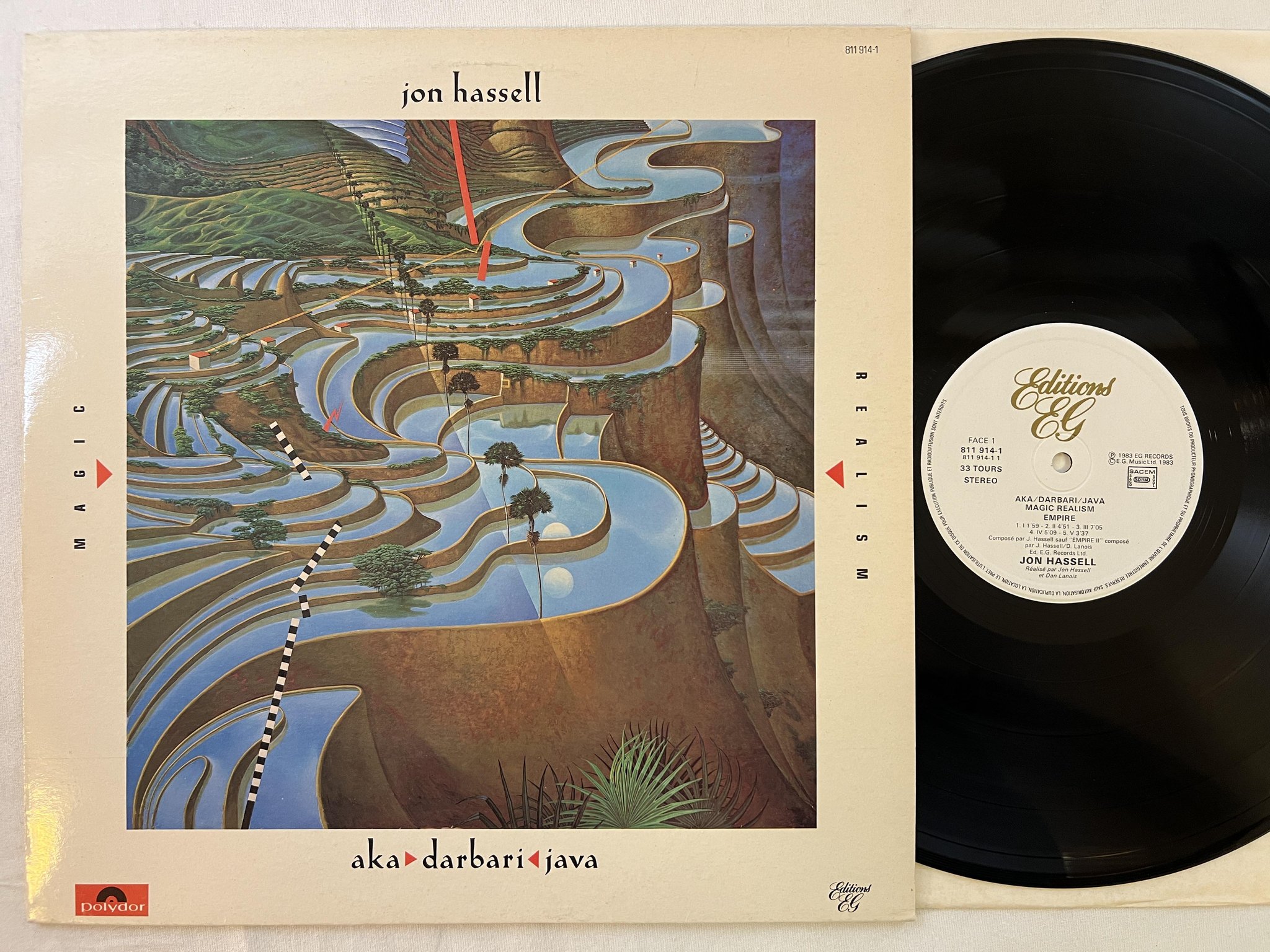 Omslagsbild för skivan JON HASSELL Aka / Darbari / Java Magic Realism LP -83 Fra EDITIONS EG 811 914-1