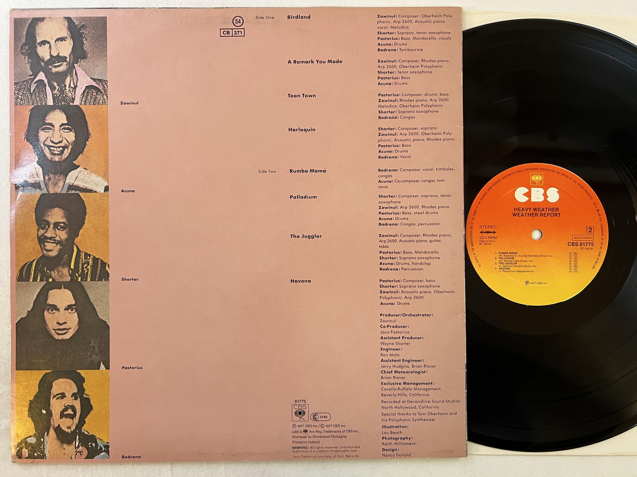 Omslagsbild för skivan WEATHER REPORT heavy weather LP -77 Hol CBS 81775 ** FUSION JAZZ **