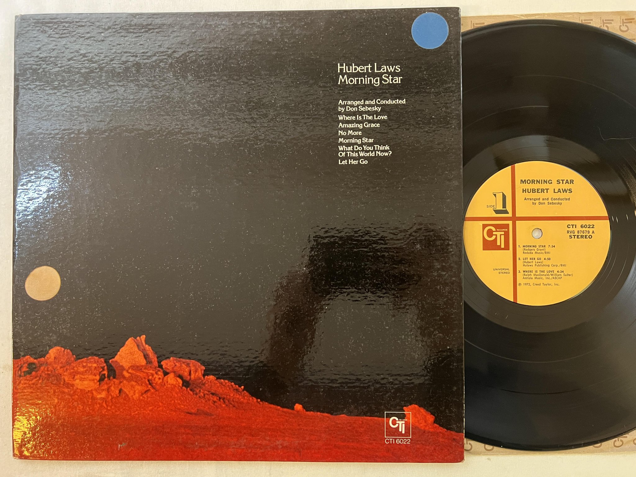 Omslagsbild för skivan HUBERT LAWS morning star LP -72 US CTI 6022
