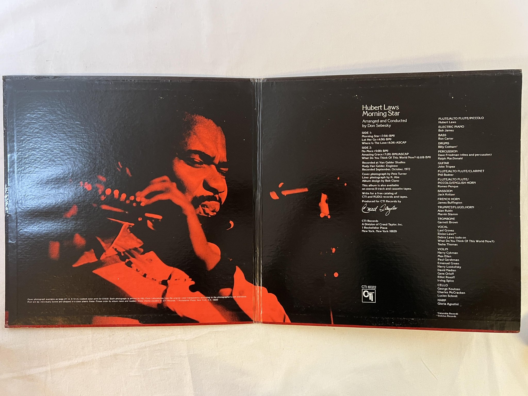 Omslagsbild för skivan HUBERT LAWS morning star LP -72 US CTI 6022