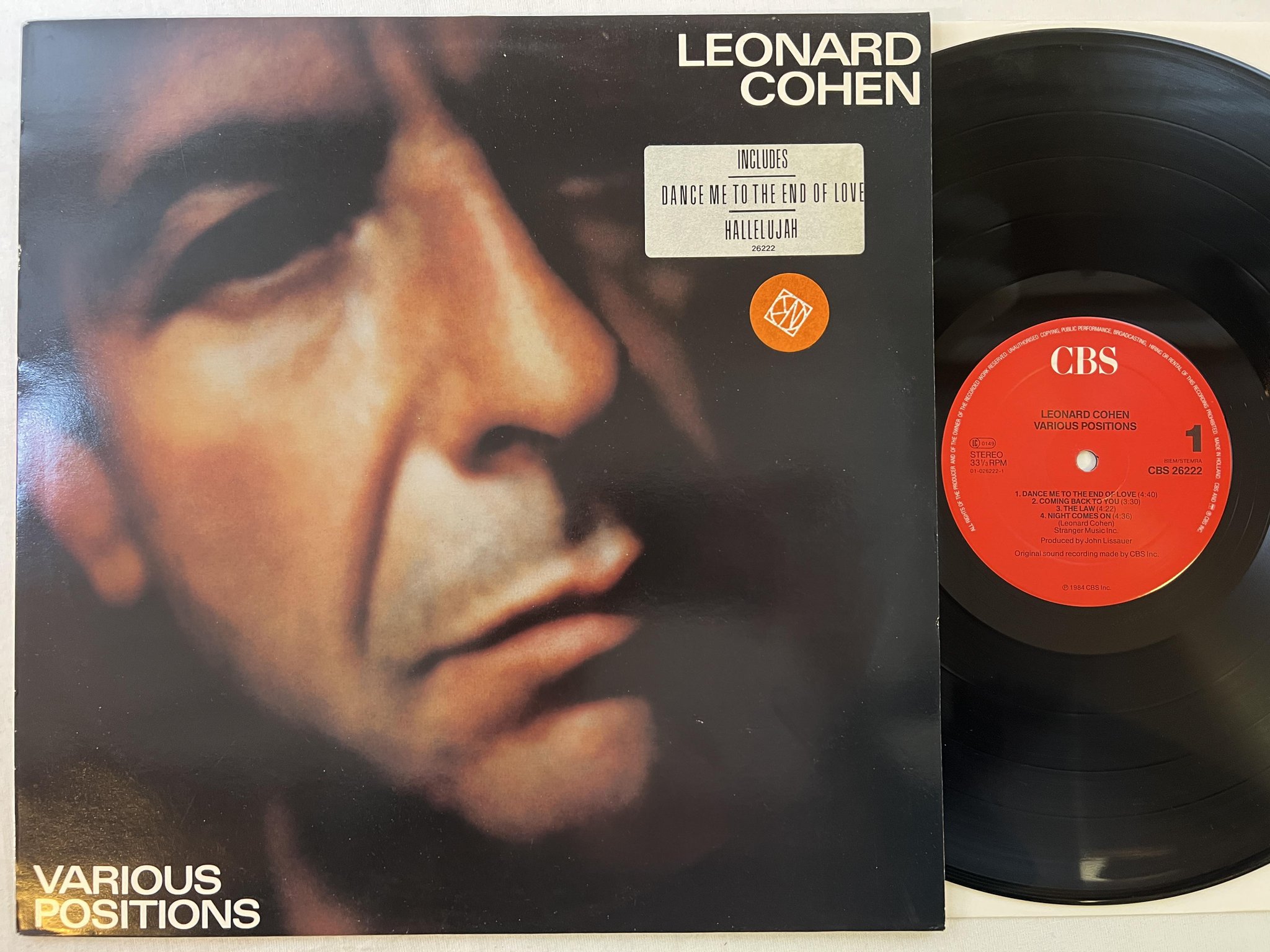 Omslagsbild för skivan LEONARD COHEN various positions LP 84 Hol CBS 26222