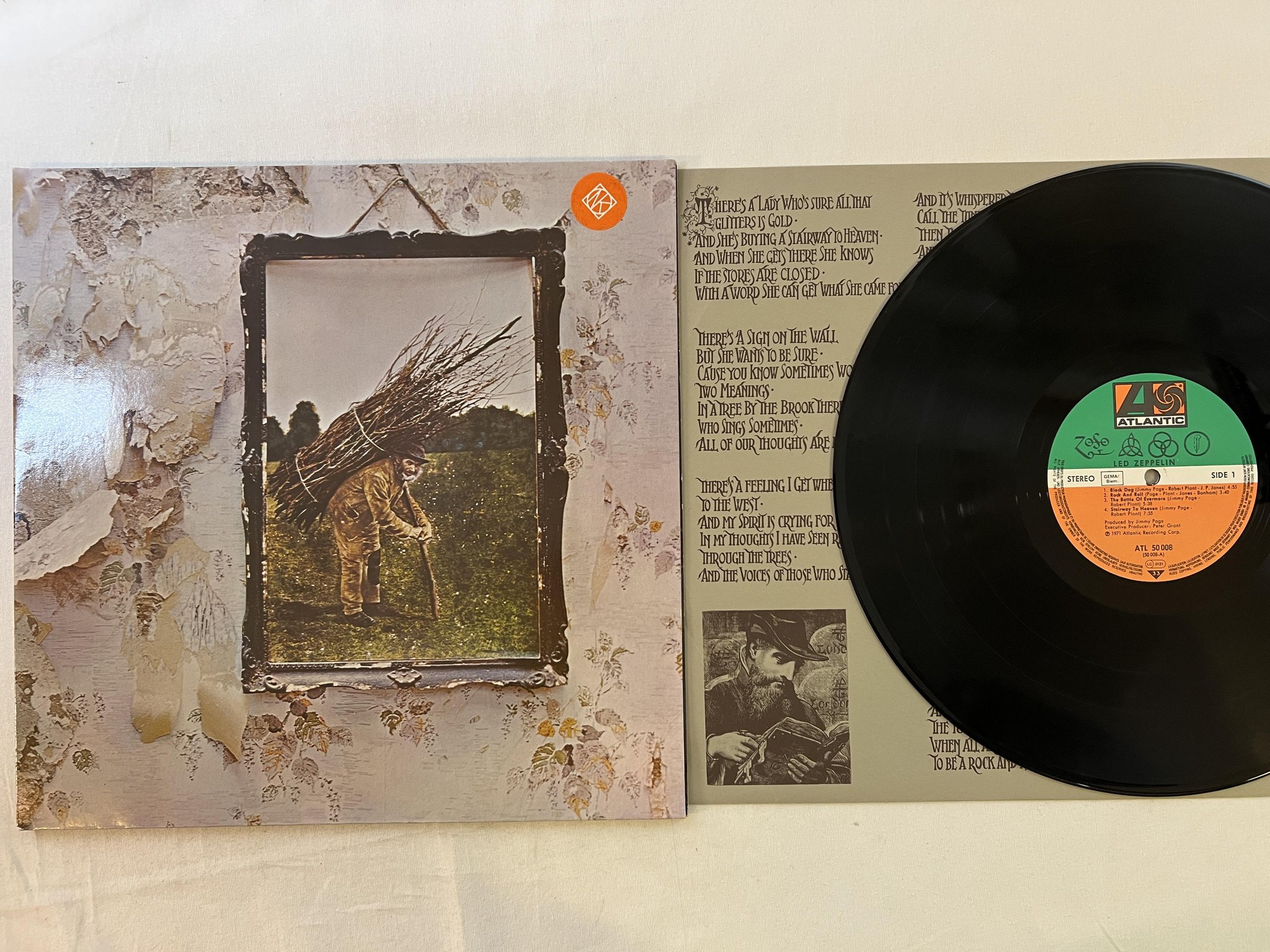 Omslagsbild för skivan LED ZEPPELIN s/t LP re Ger ATLANTIC ATL 50008 "stairway to heaven"