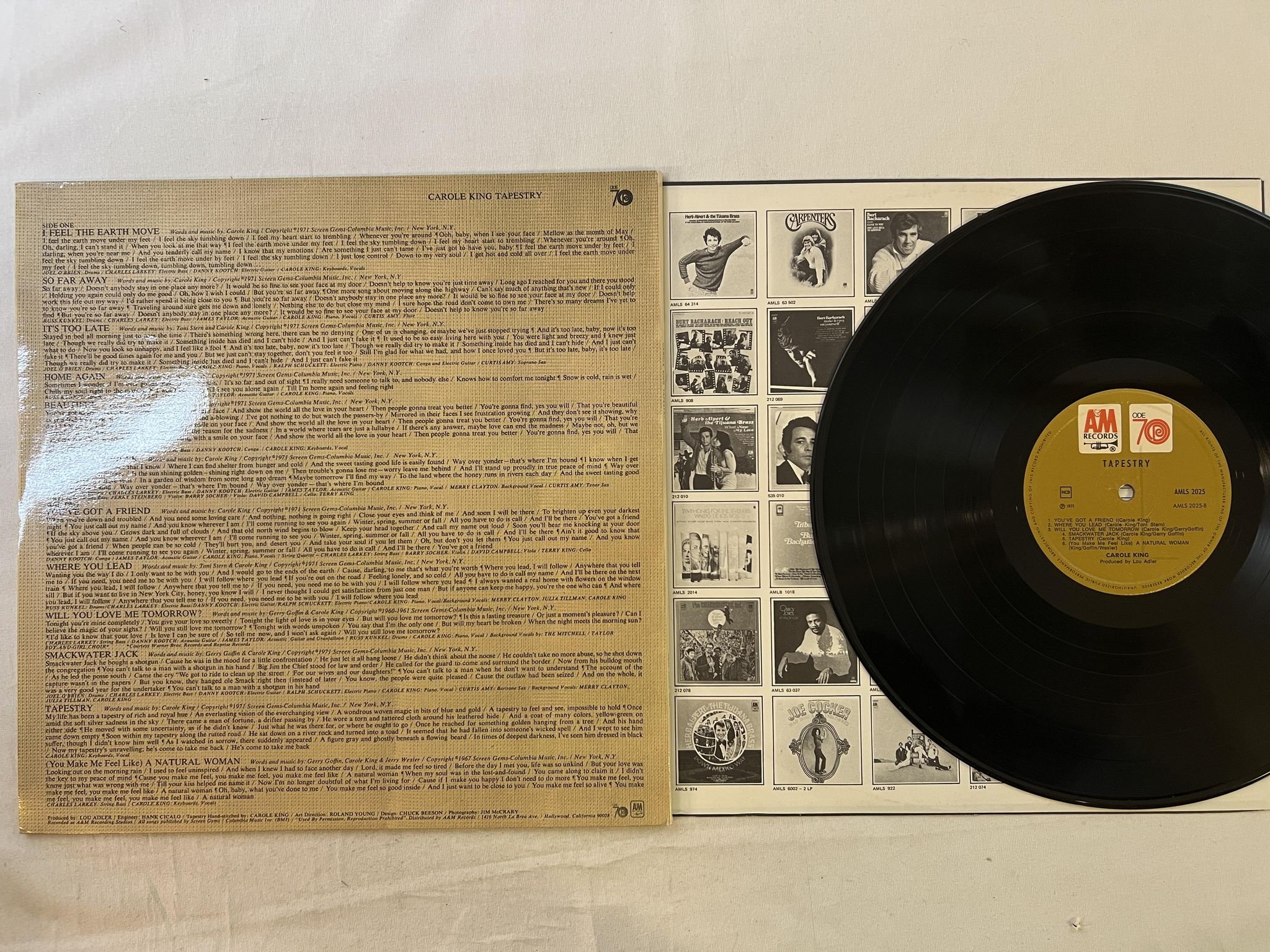 Omslagsbild för skivan CAROLE KING tapestry LP -71 ncb A&M AMLS 2025