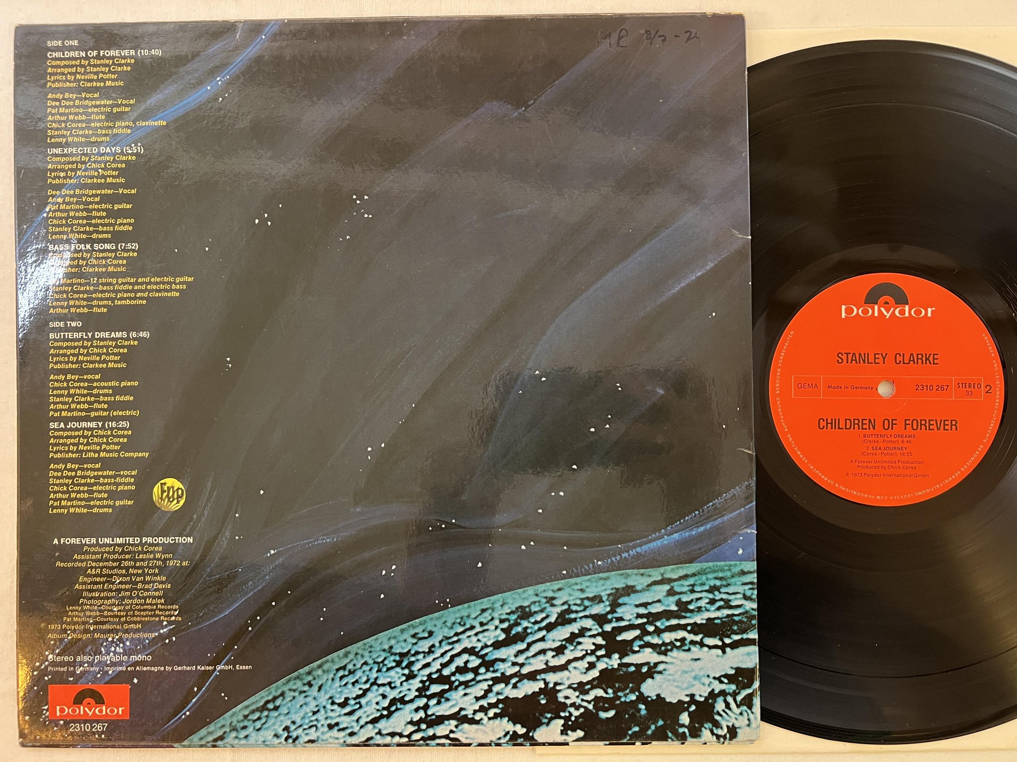 Omslagsbild för skivan STANLEY CLARKE children of forever LP -73 Ger POLYDOR 2310267