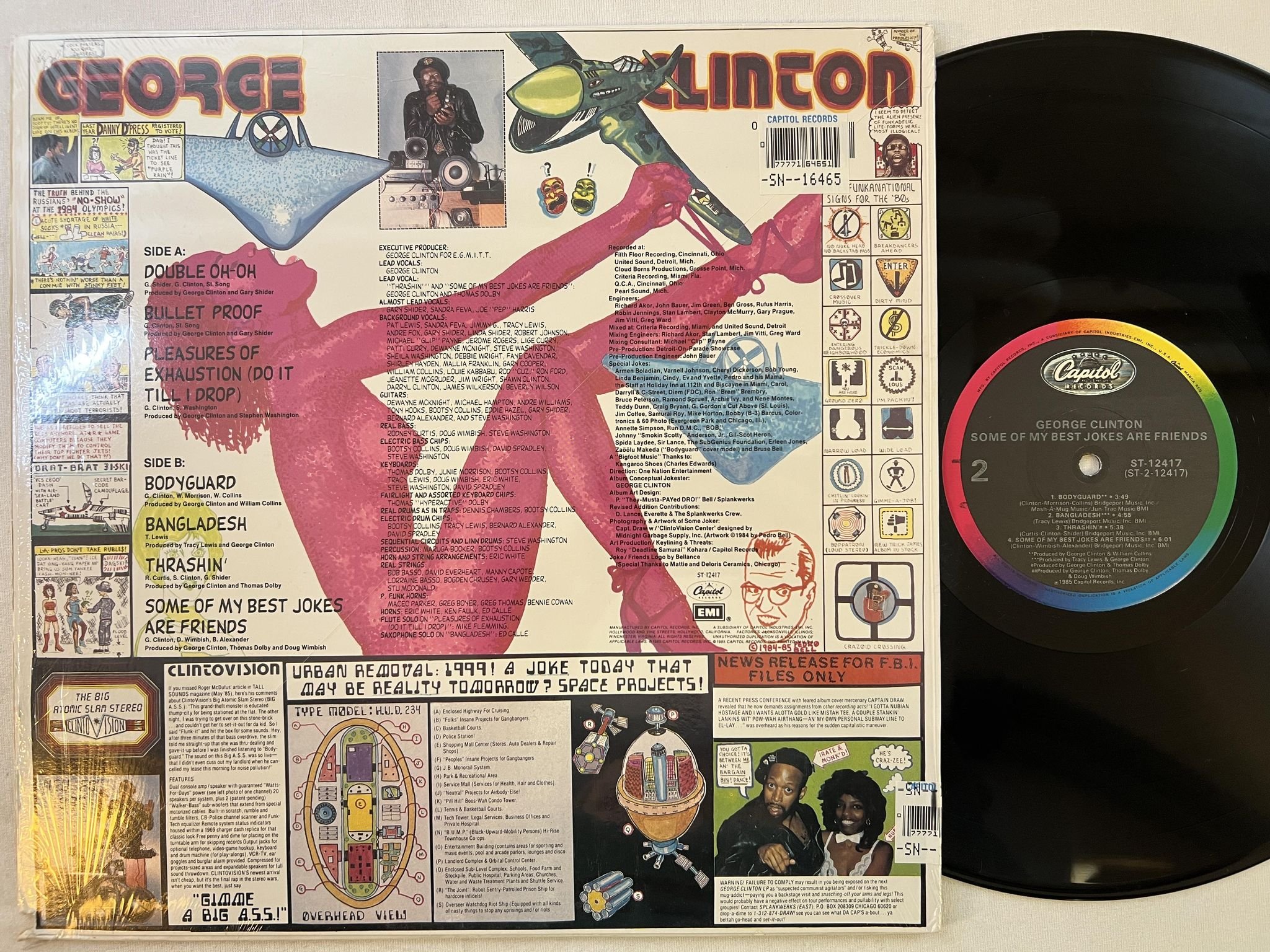 Omslagsbild för skivan GEORGE CLINTON some of my best jokes are friends LP -85 US CAPITOL ST-12417