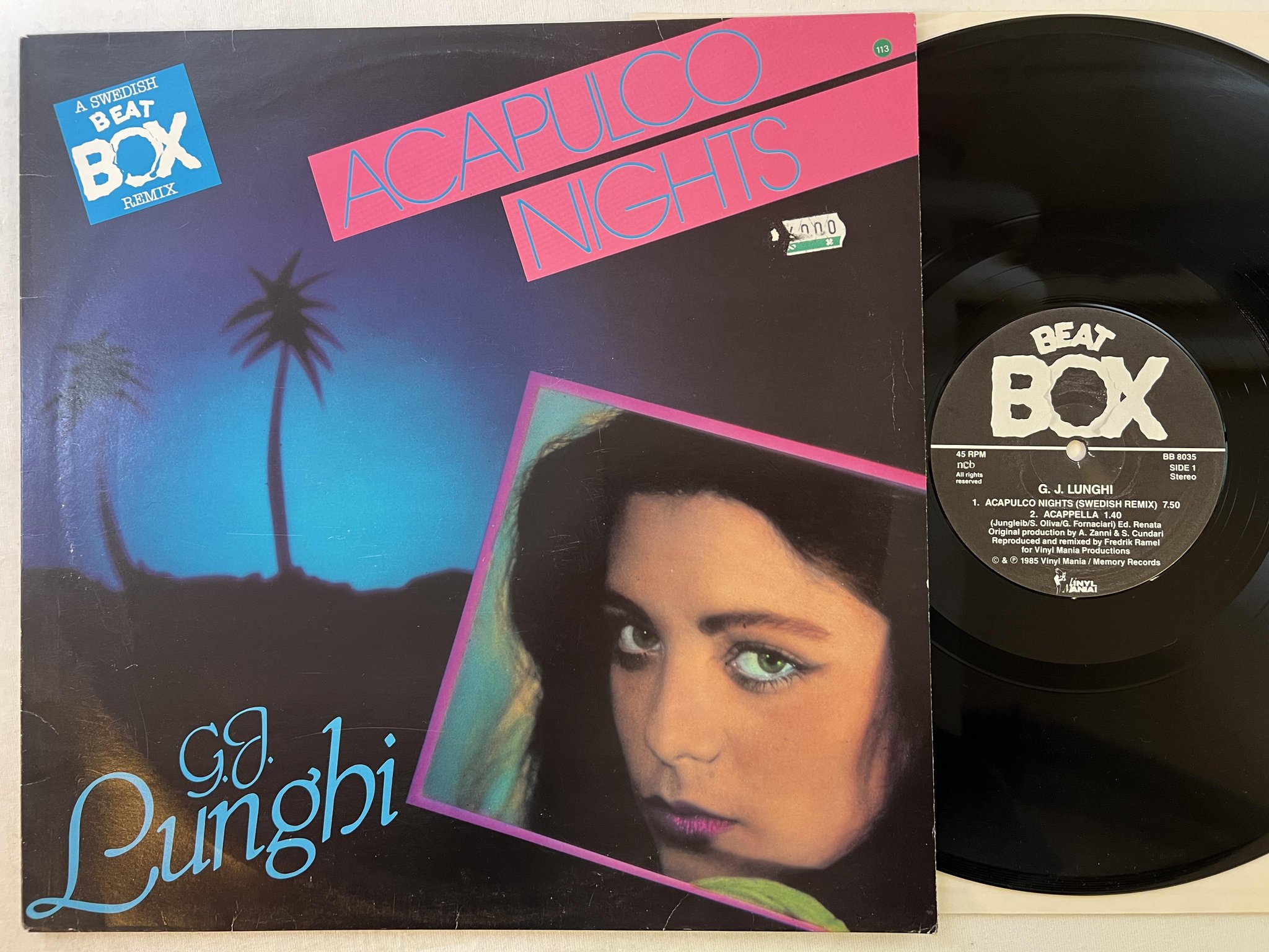 Omslagsbild för skivan G.J. LUNGHI acapulco nights LP -85 BEAT BOX BB 8035