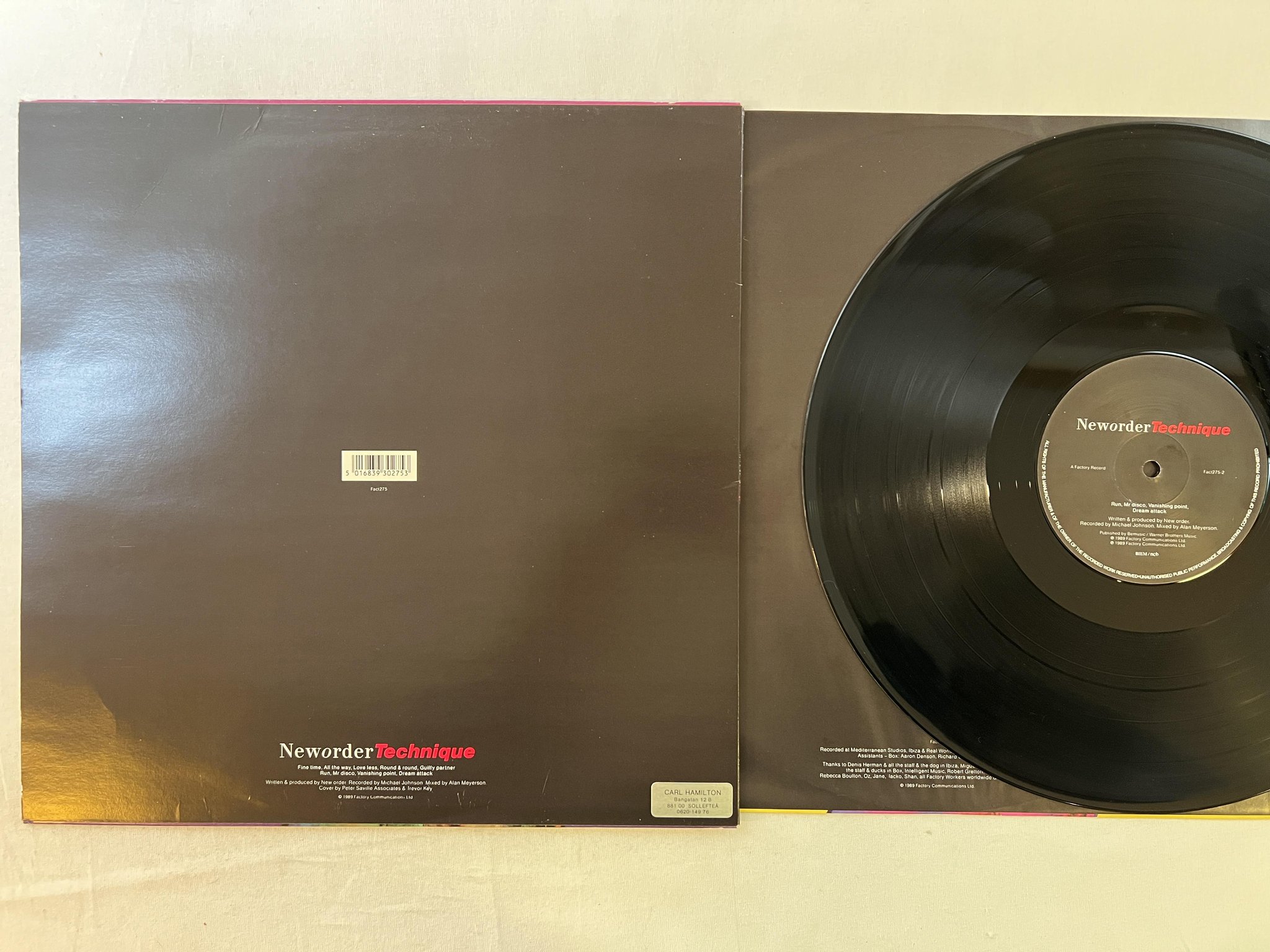 Omslagsbild för skivan NEW ORDER technique LP -89 Swe FACTORY Fact275