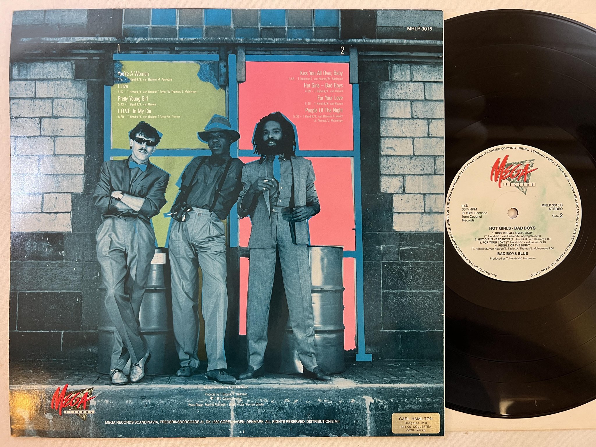 Omslagsbild för skivan BAD BOYS BLUE hot girls bad boys LP -85 ncb MEGA MRLP 3015