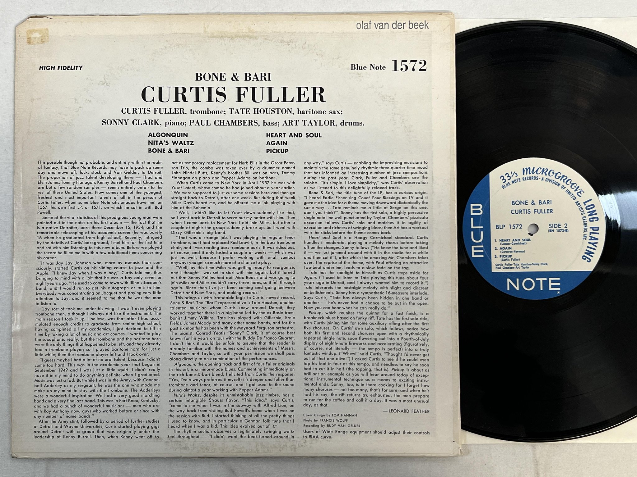 Omslagsbild för skivan CURTIS FULLER bone & bari LP re US BLUE NOTE BLP 1572 United pressing