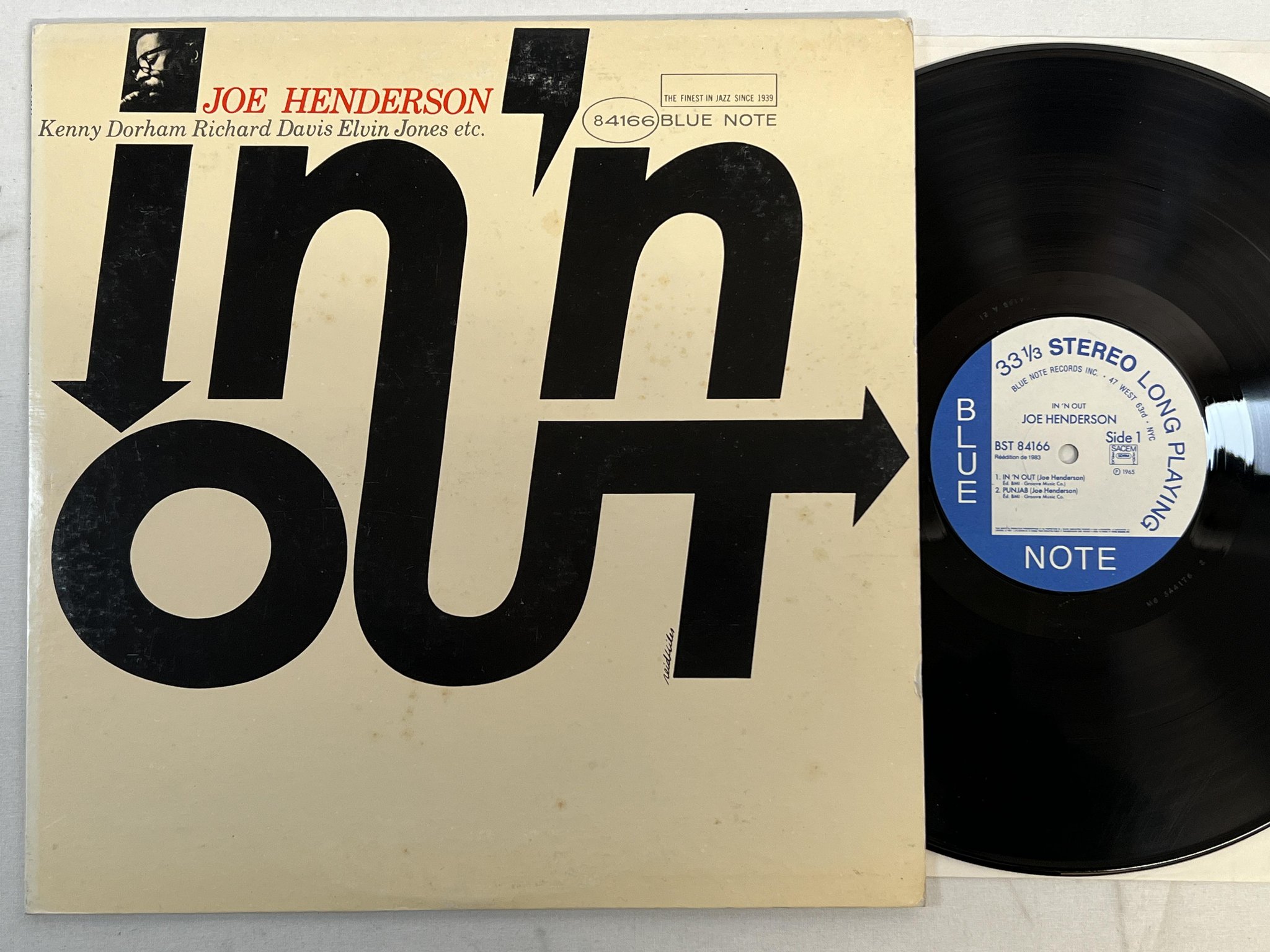 Omslagsbild för skivan JOE HENDERSON in n out LP re -83 Fra BLUE NOTE BST 84166