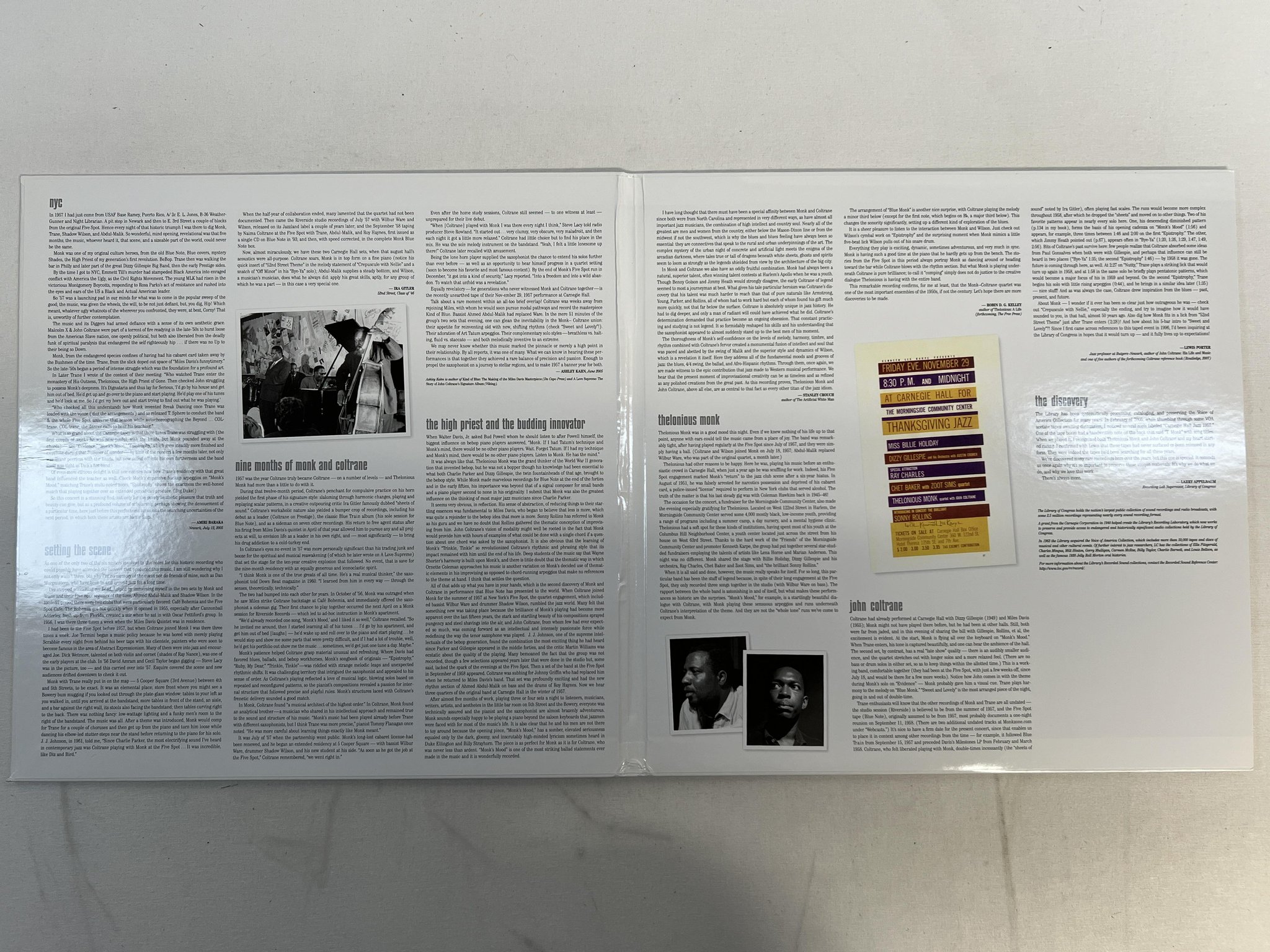 Omslagsbild för skivan THELONIOUS MONK 6 COLTRANE At Carnegie Hall LP US mosaic 200g MQ1-231