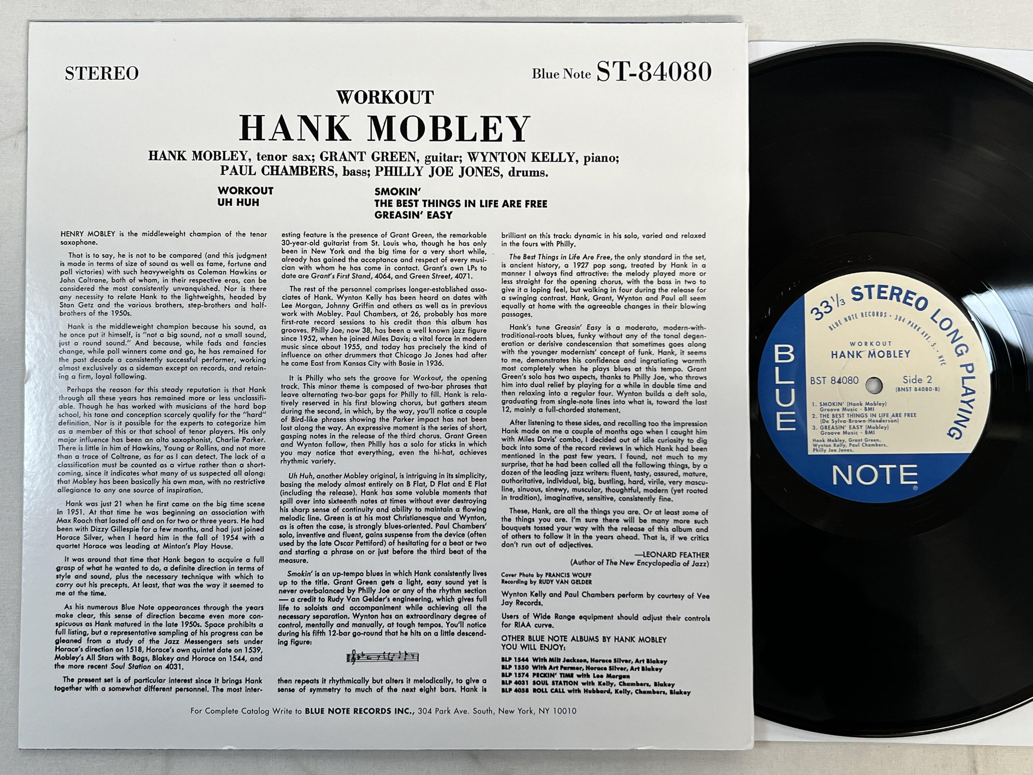 Omslagsbild för skivan HANK MOBLEY workout LP re 2009 US BLUE NOTE BST 84080