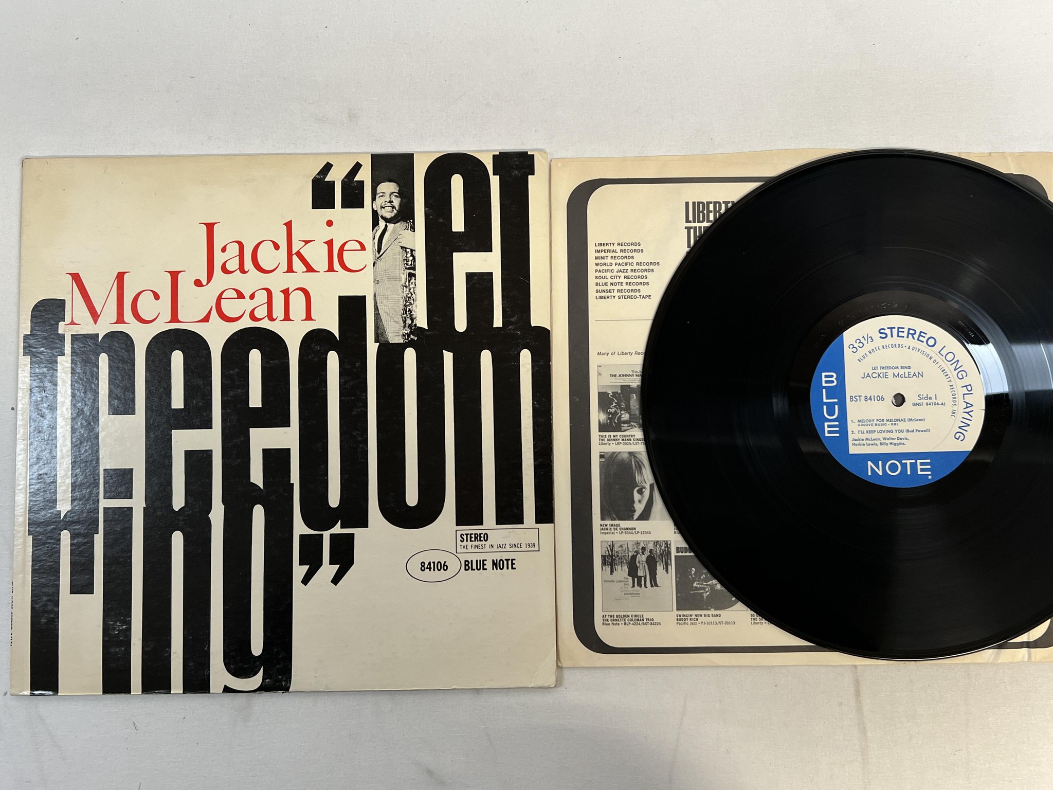 Omslagsbild för skivan JACKIE McLEAN let freedom ring LP US BLUE NOTE BLP 84106 Liberty pressing