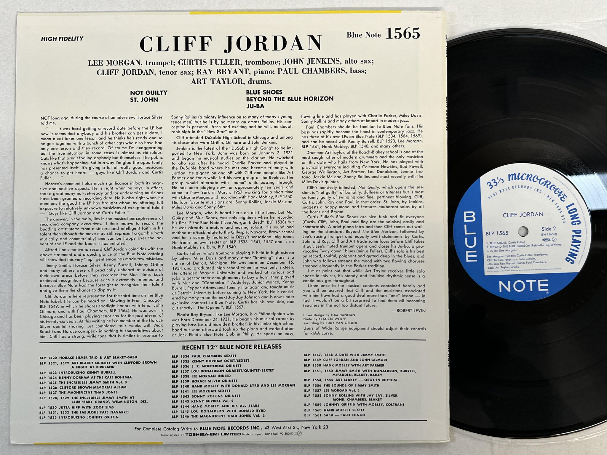 Omslagsbild för skivan CLIFF JORDAN w/ LEE MORGAN + MORE LP Japan BLUE NOTE BLP 1565